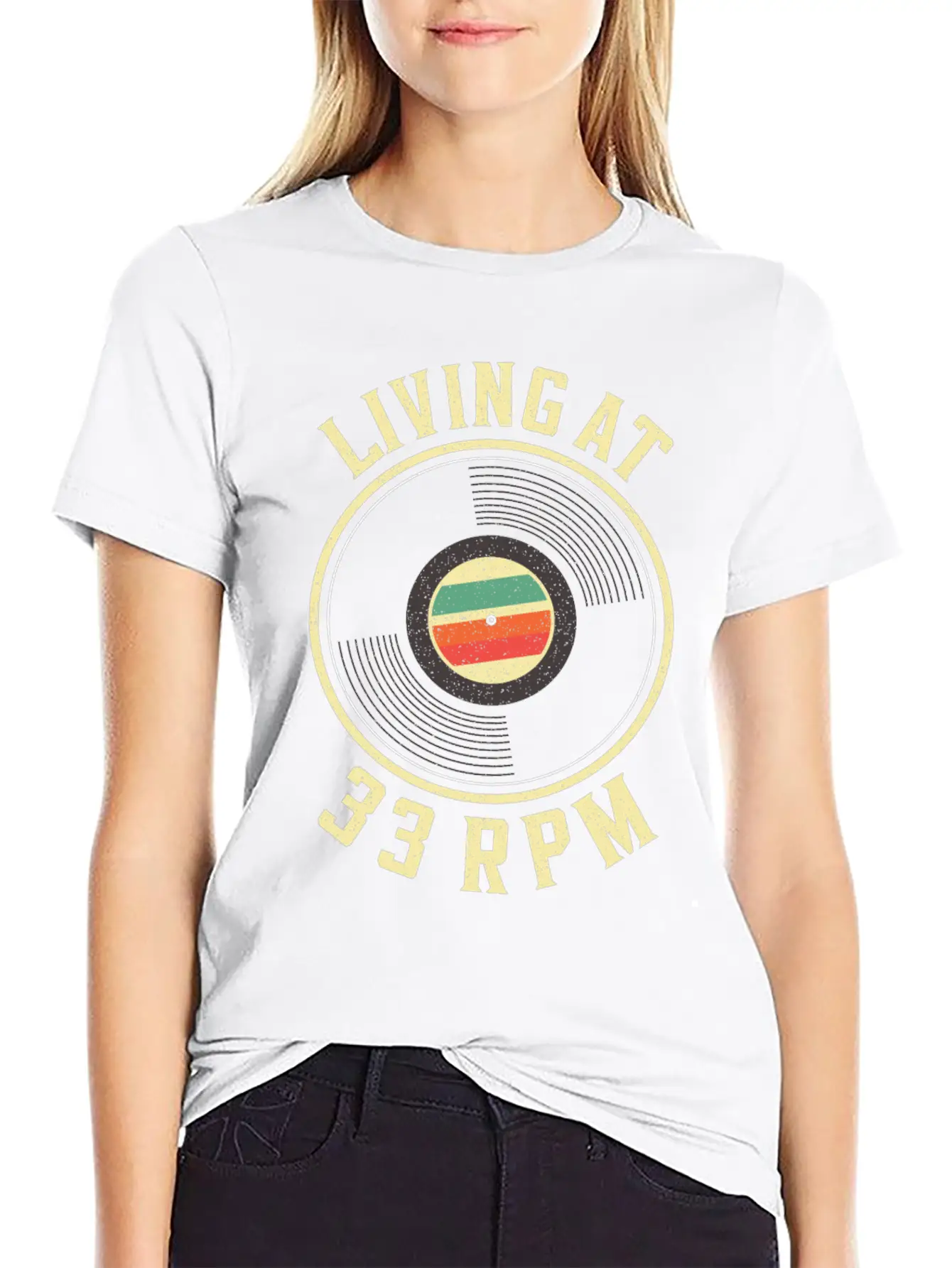 33RPM Vinyl Record Collecting Music Record Player Casual Graphic T-Shirt – Simple And Comfortable Daily Wear