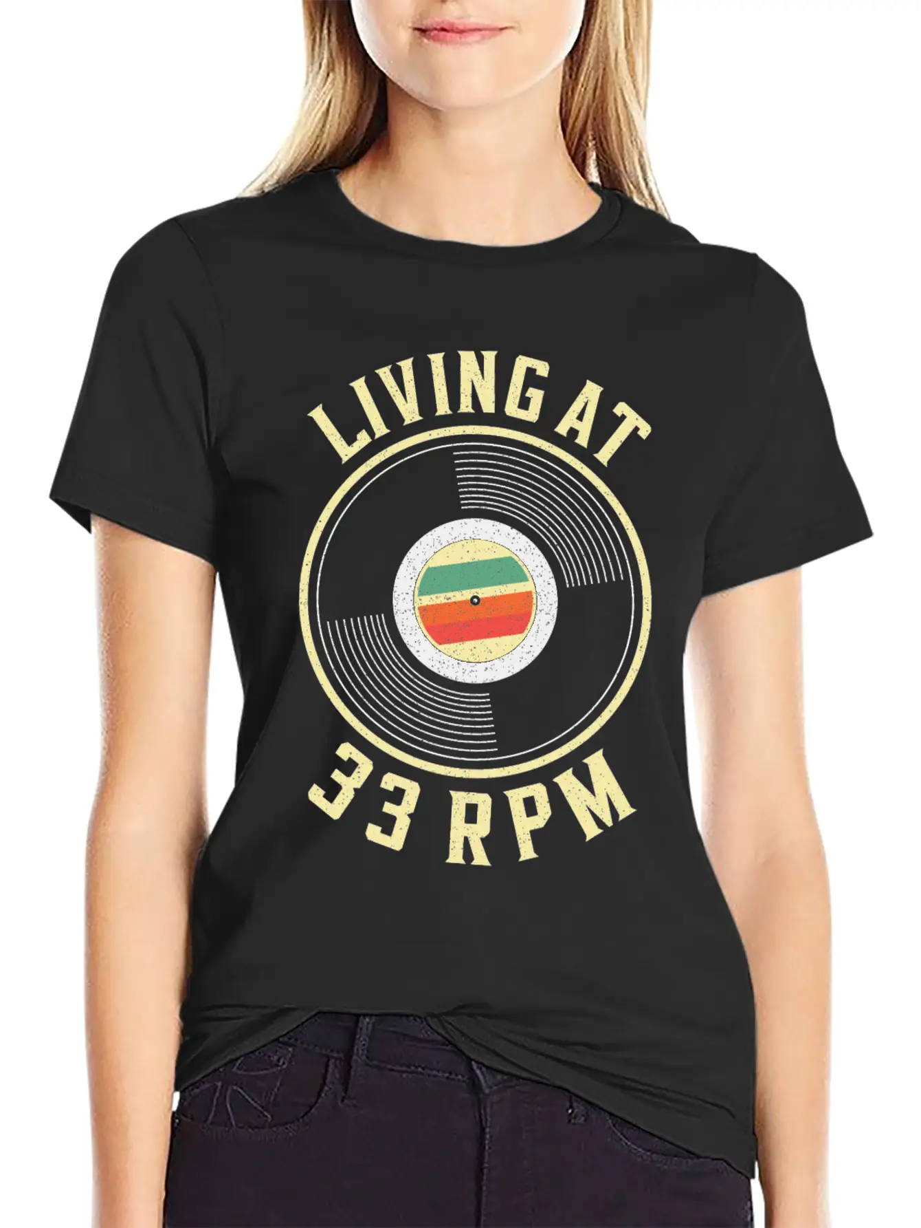 33RPM Vinyl Record Collecting Music Record Player Casual Graphic T-Shirt – Simple And Comfortable Daily Wear
