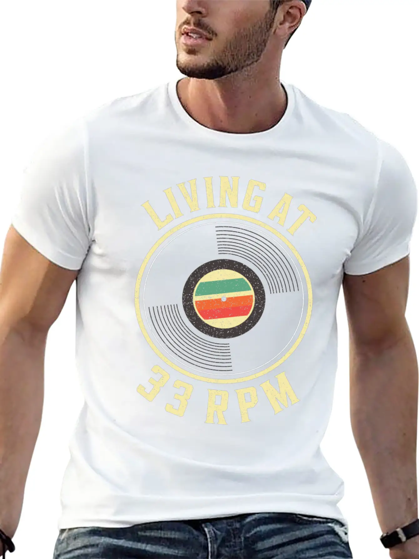33RPM Vinyl Record Collecting Music Record Player Casual Graphic T-Shirt – Simple And Comfortable Daily Wear