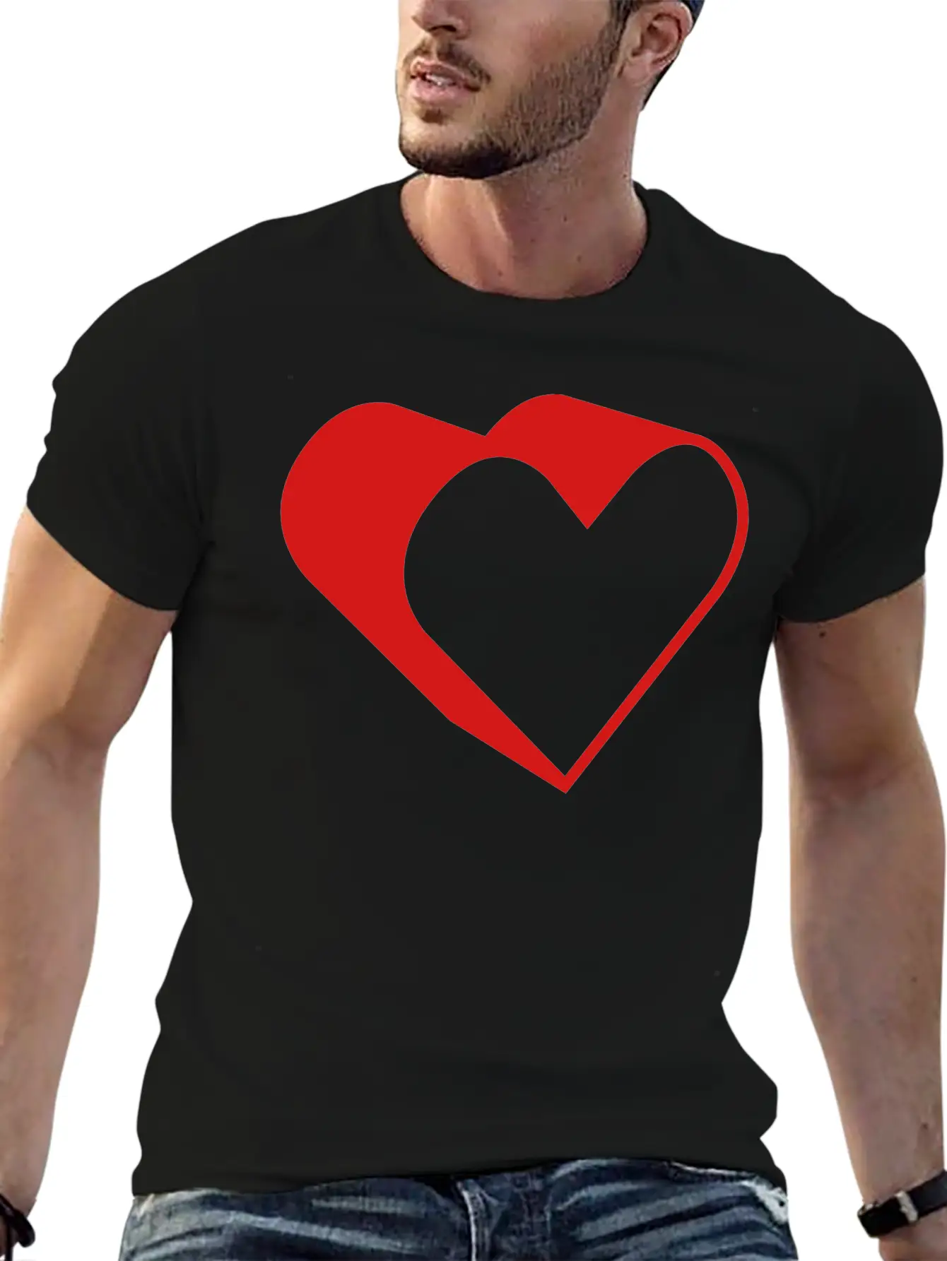 3d Heart Casual Graphic T-Shirt – Simple And Comfortable Daily Wear
