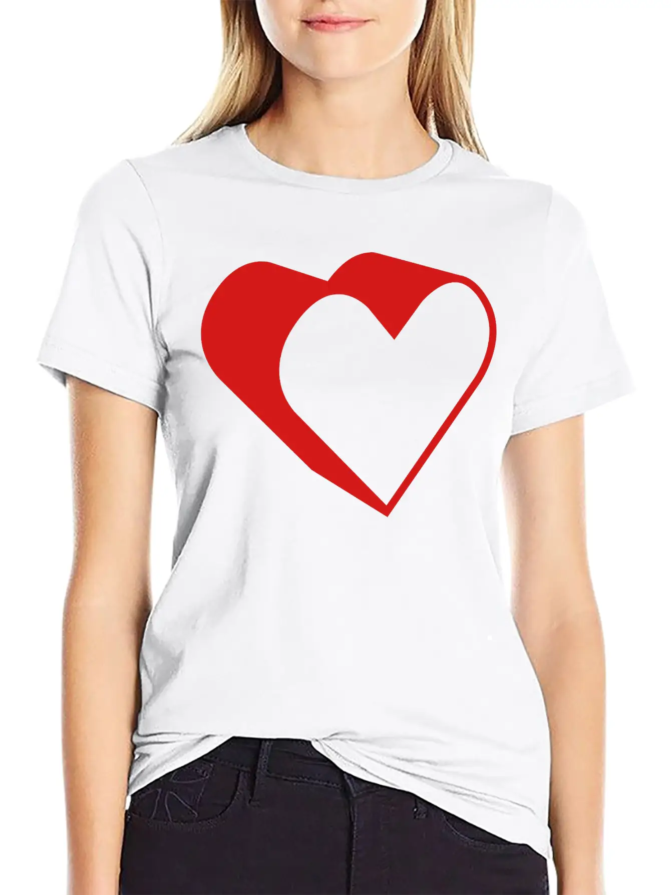3d Heart Casual Graphic T-Shirt – Simple And Comfortable Daily Wear