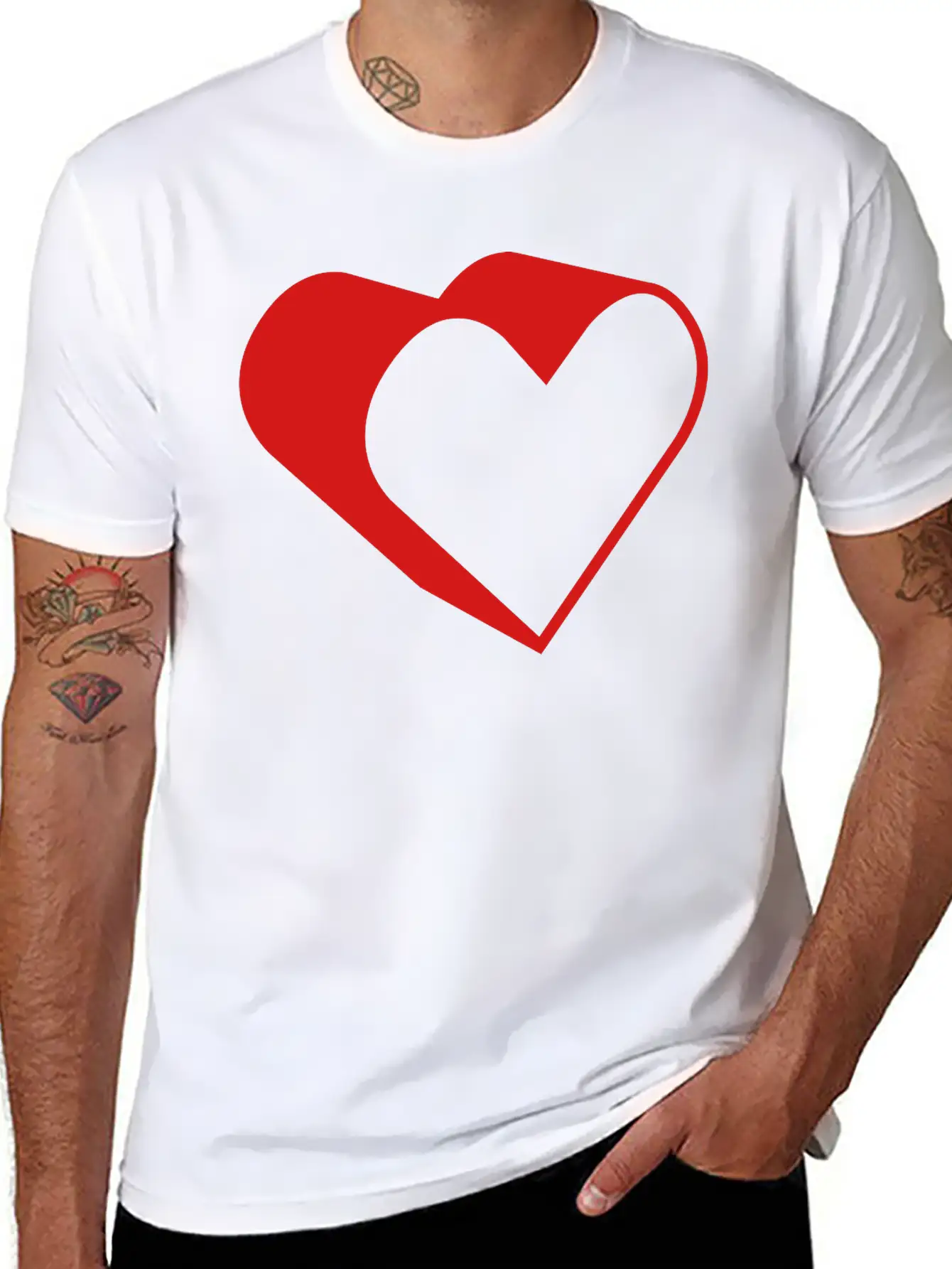 3d Heart Casual Graphic T-Shirt – Simple And Comfortable Daily Wear
