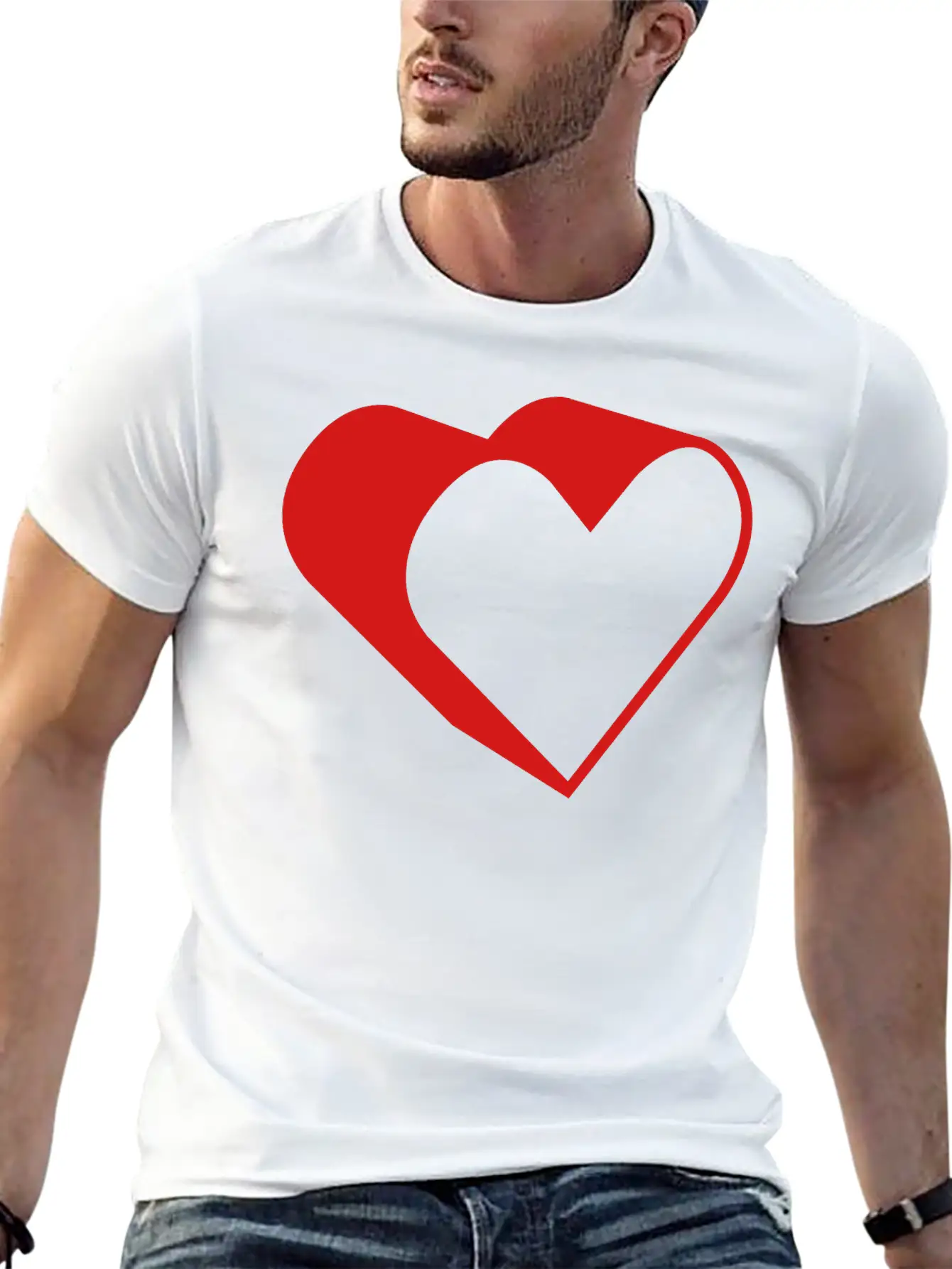 3d Heart Casual Graphic T-Shirt – Simple And Comfortable Daily Wear