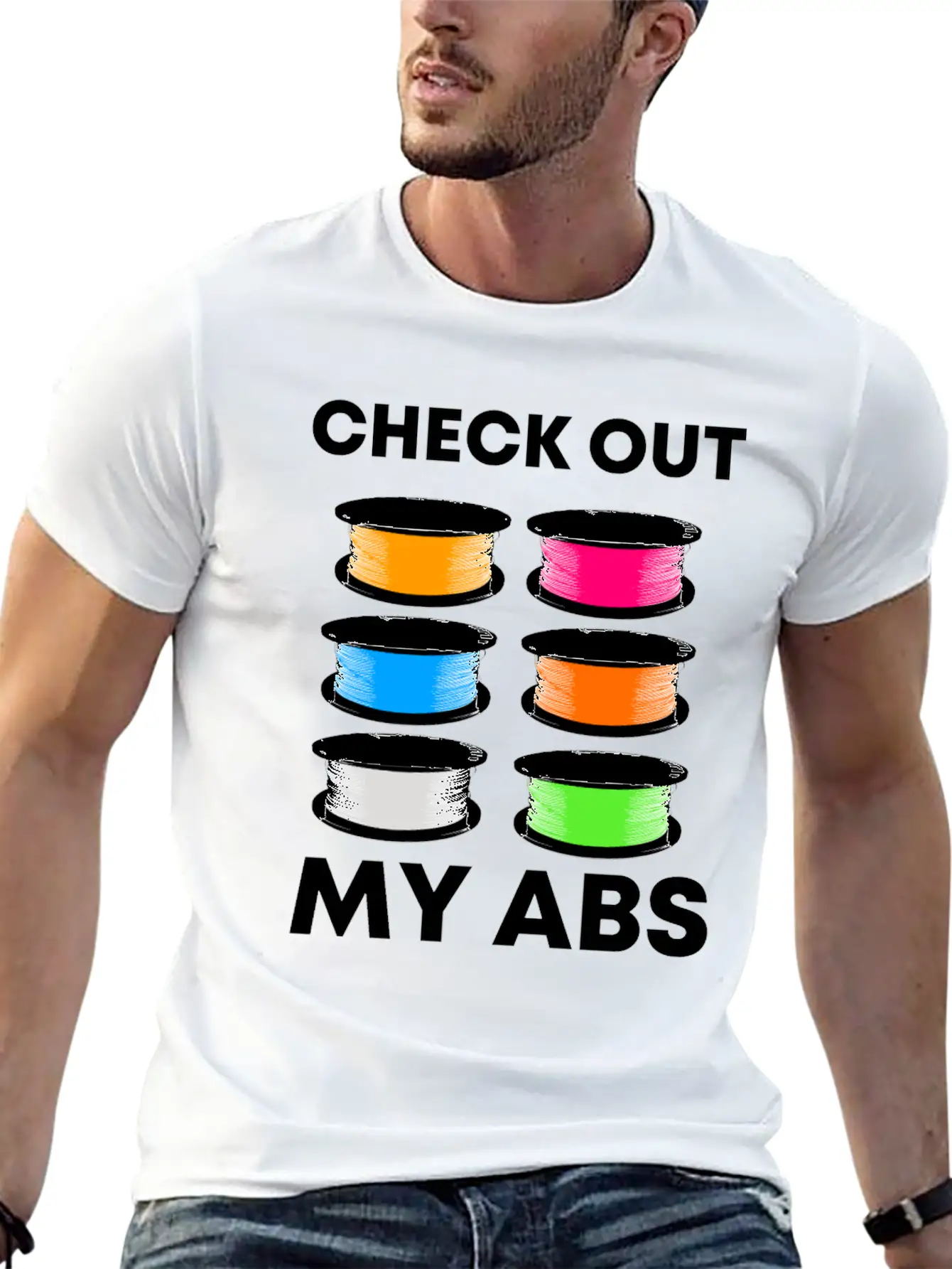 3D Pressure Filament Abs Casual Graphic T-Shirt – Simple And Comfortable Daily Wear