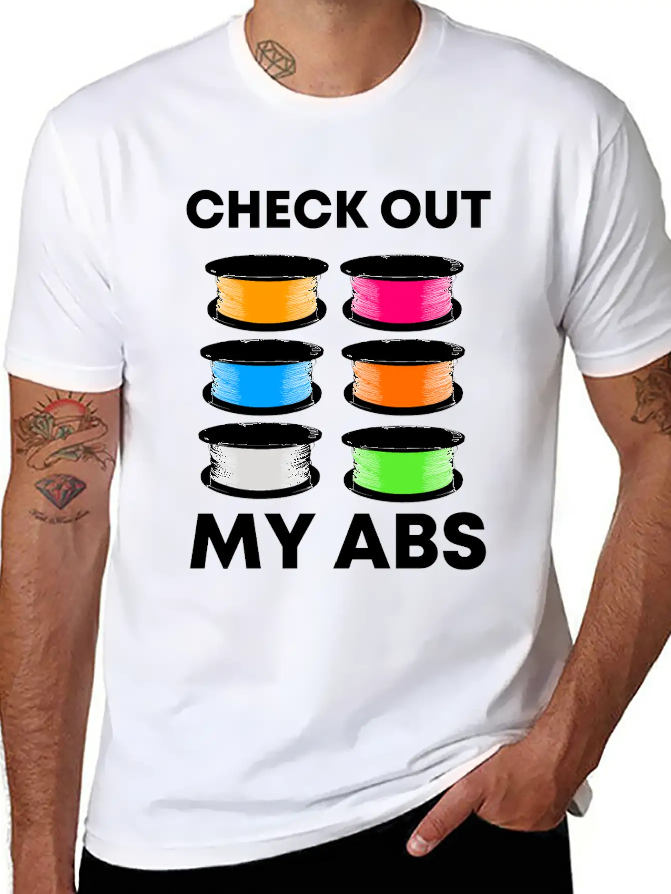 3D Pressure Filament Abs Casual Graphic T-Shirt – Simple And Comfortable Daily Wear