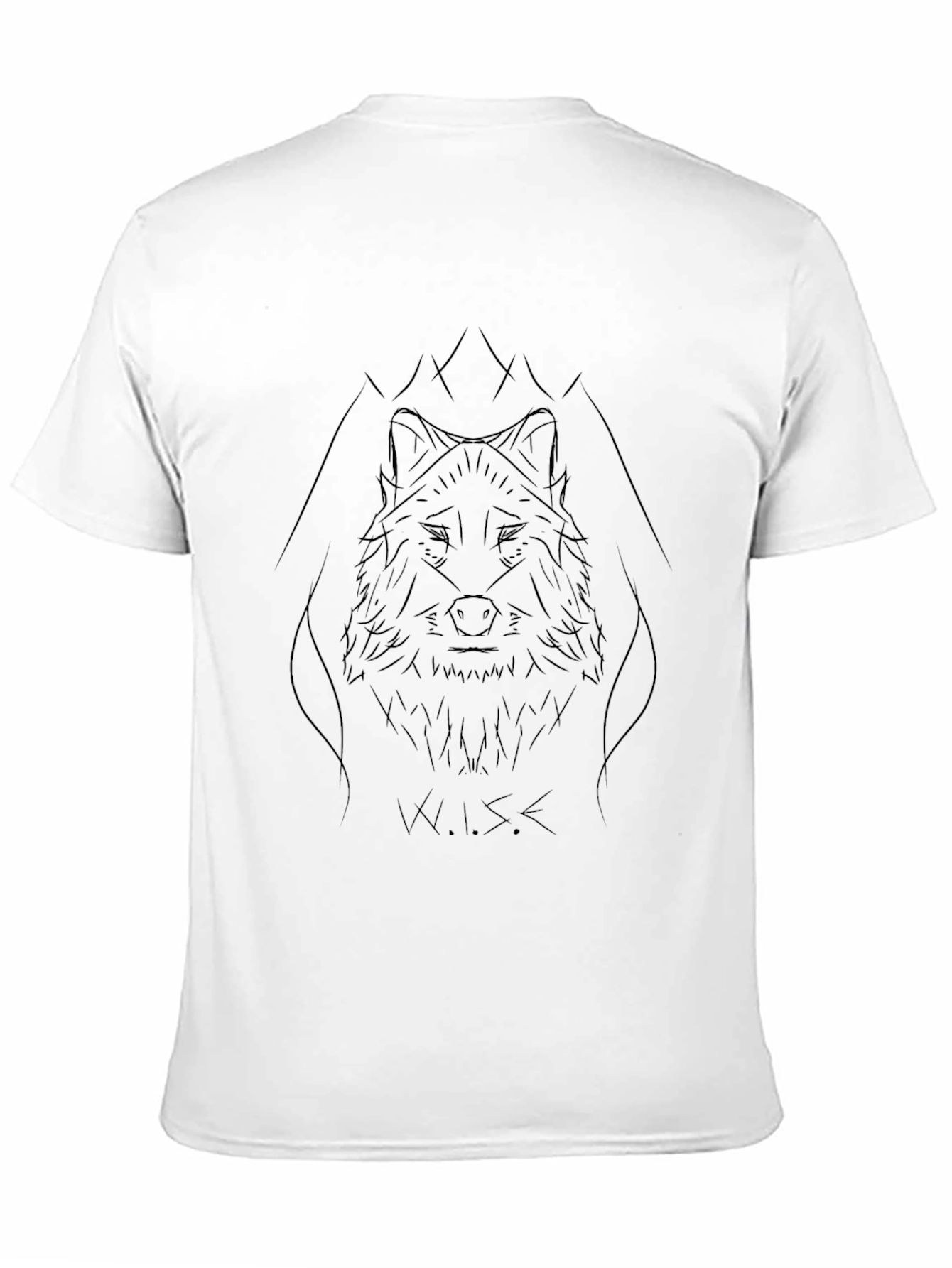 Wolf Sketch Graphic Tee - Modern Mens Black T-Shirt