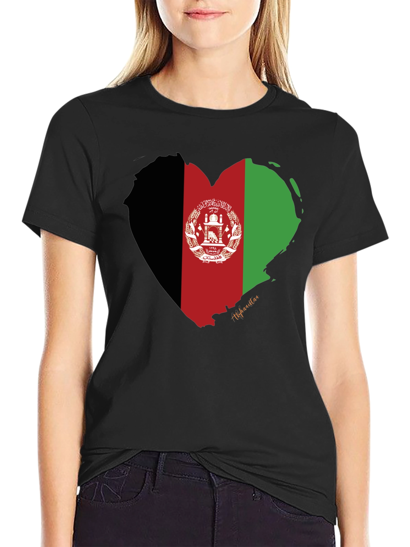 Afghanistan Flag Heart T-Shirt