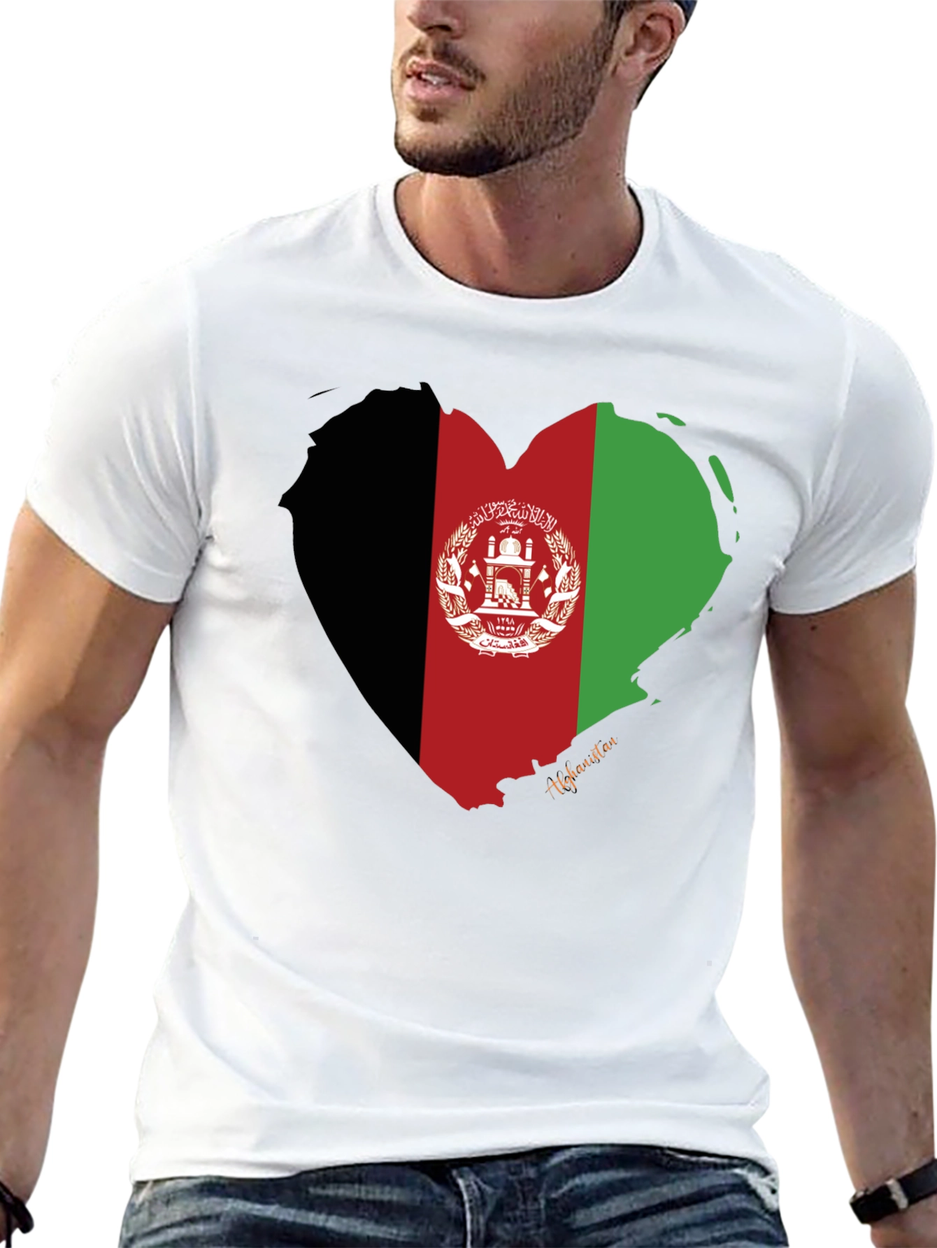 Afghanistan Flag Heart T-Shirt