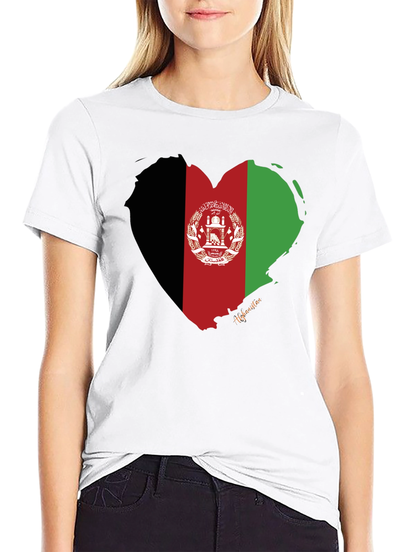 Afghanistan Flag Heart T-Shirt