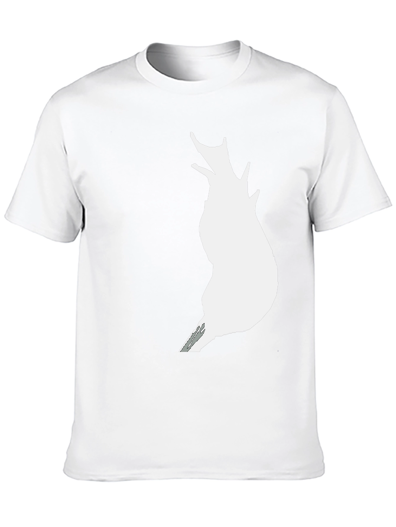Abstract White Print Black T-Shirt