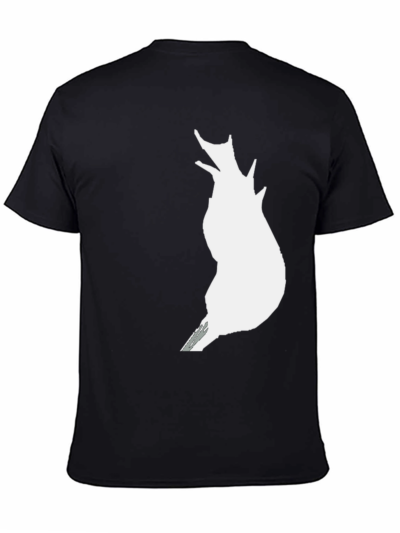 Abstract White Print Black T-Shirt