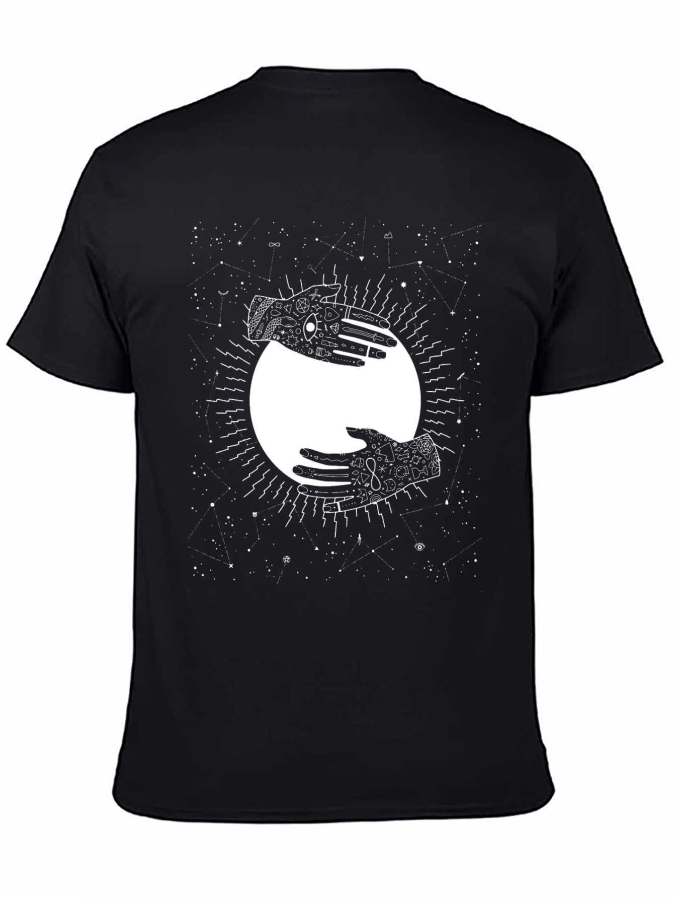 Yin Yang Hands Graphic Tee - Celestial Comfort