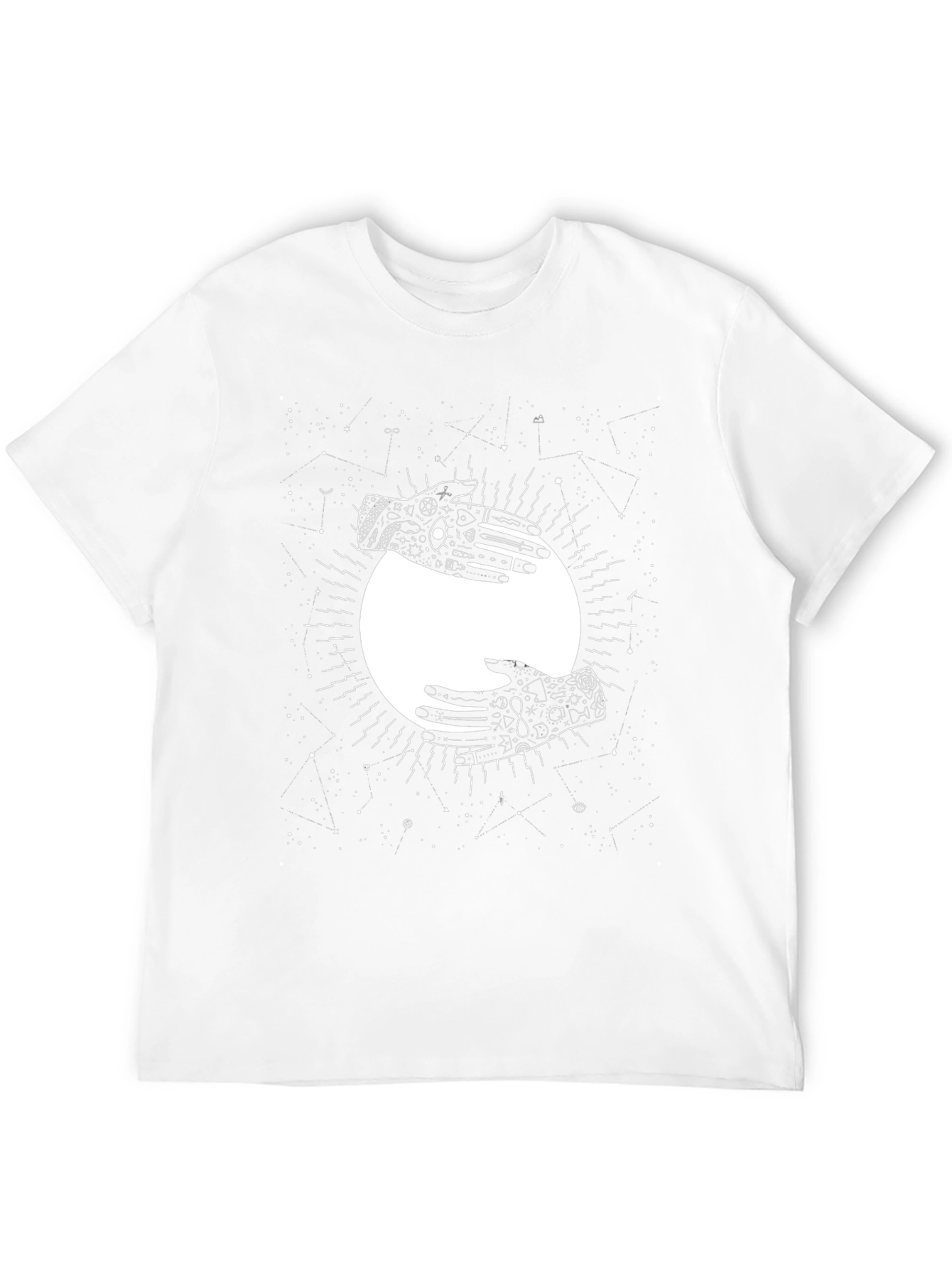 Yin Yang Hands Graphic Tee - Celestial Comfort