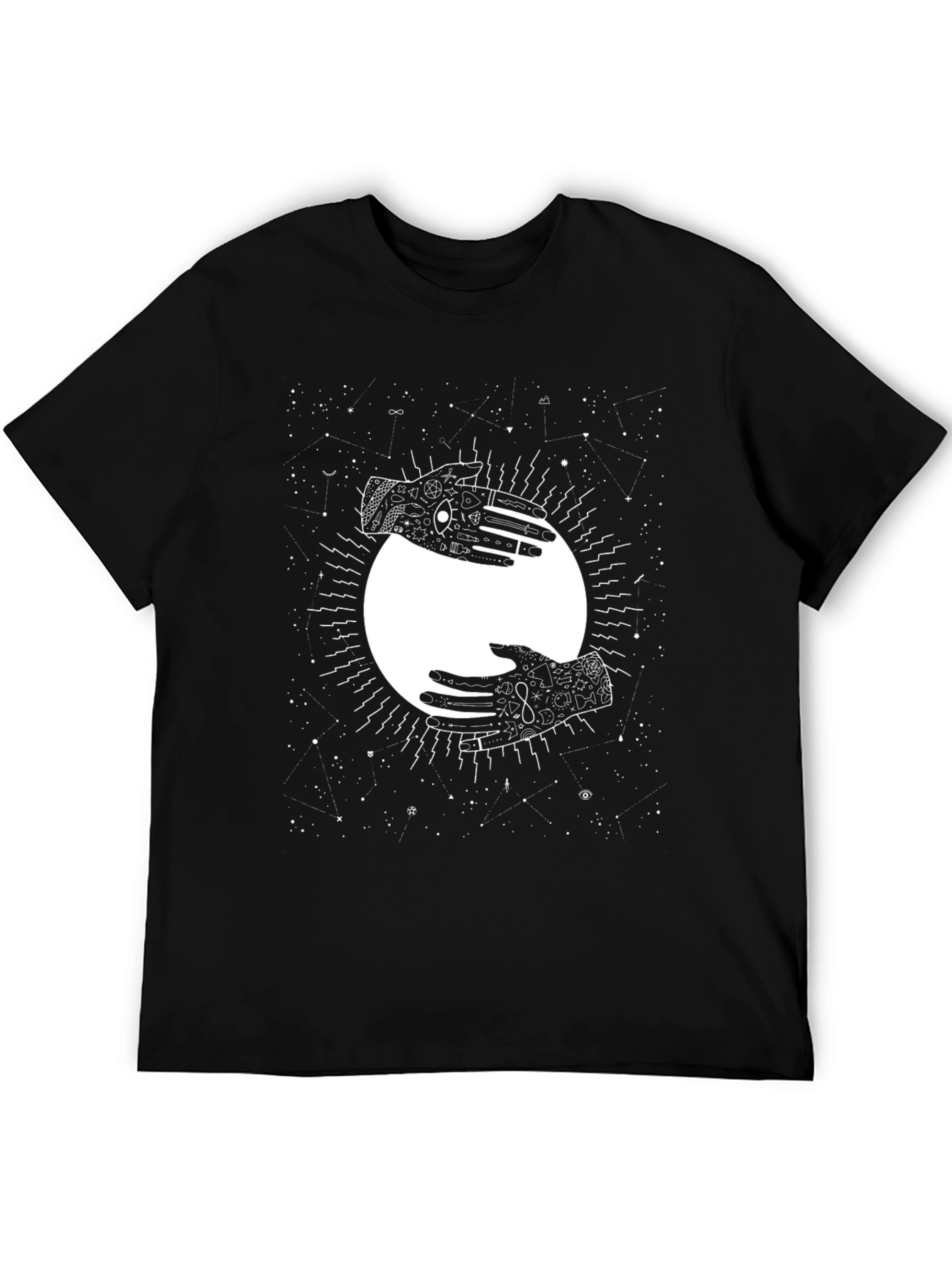 Yin Yang Hands Graphic Tee - Celestial Comfort