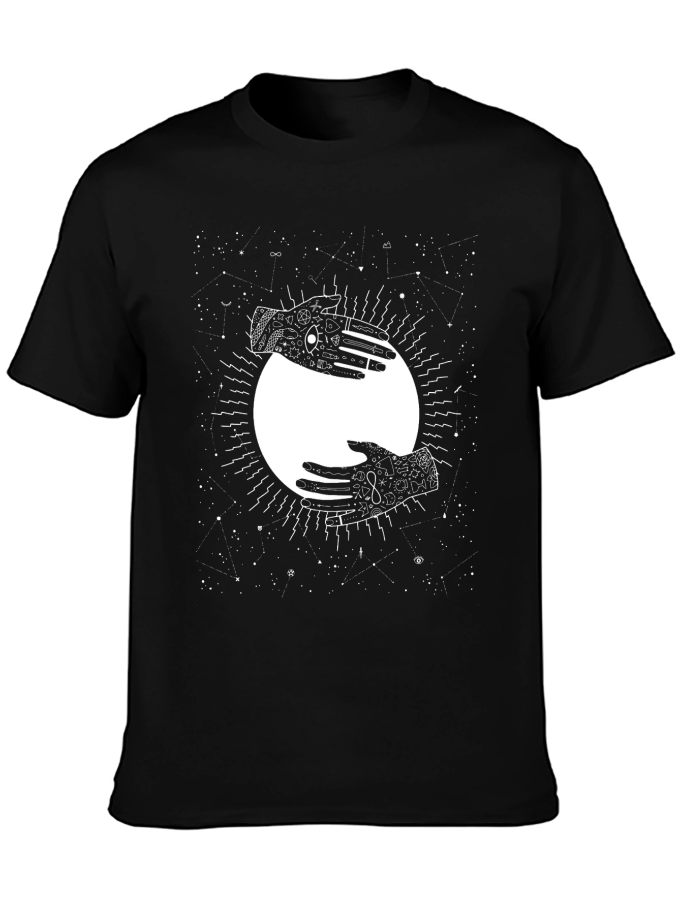 Yin Yang Hands Graphic Tee - Celestial Comfort