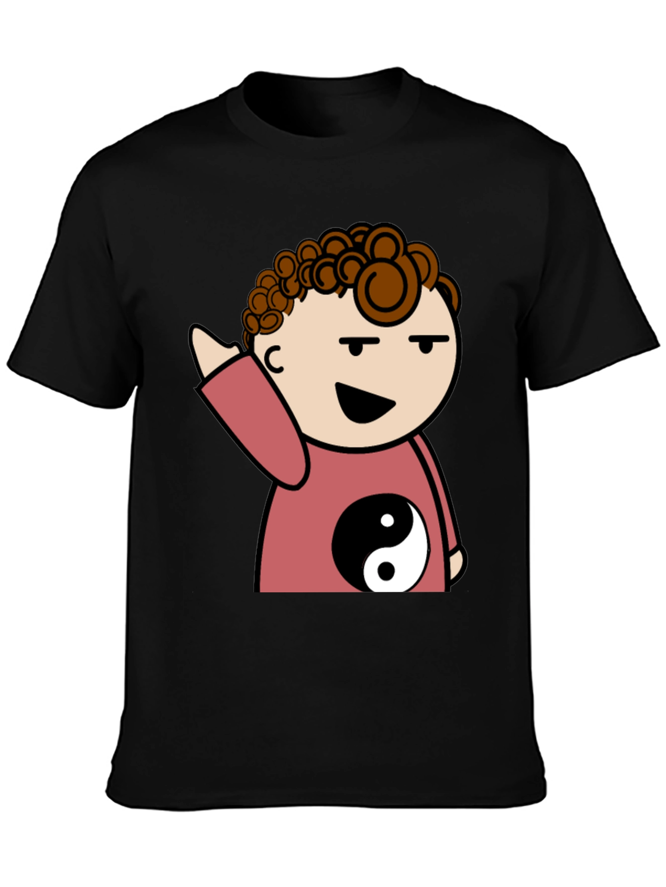 Yin Yang Cartoon Character Graphic T-Shirt