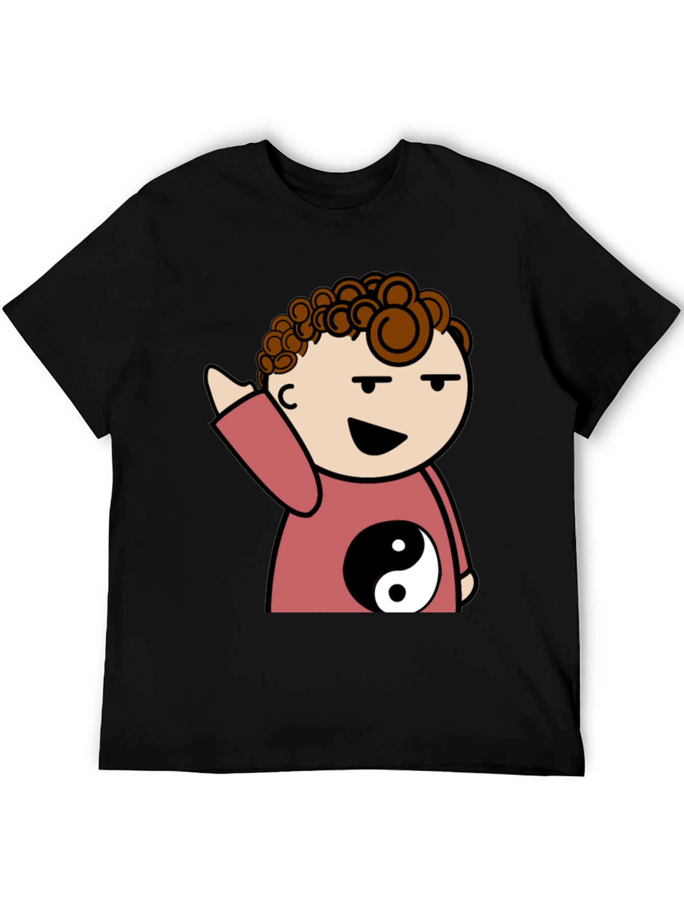 Yin Yang Cartoon Character Graphic T-Shirt