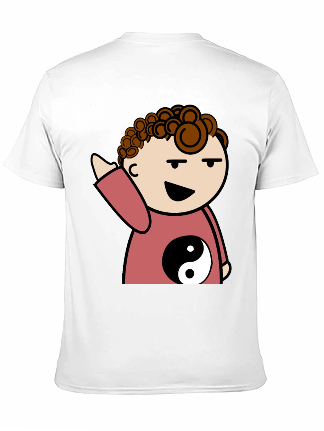Yin Yang Cartoon Character Graphic T-Shirt