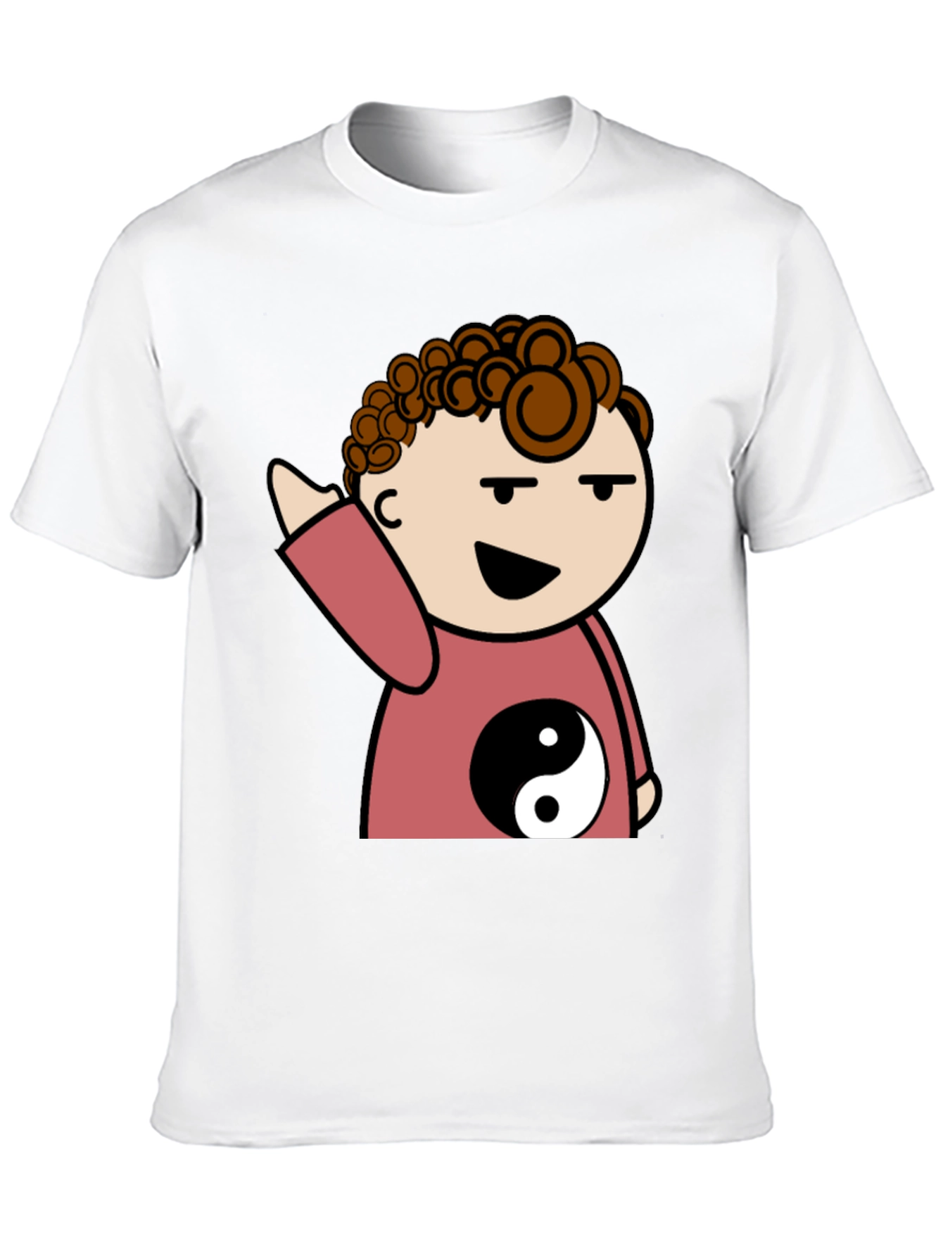 Yin Yang Cartoon Character Graphic T-Shirt