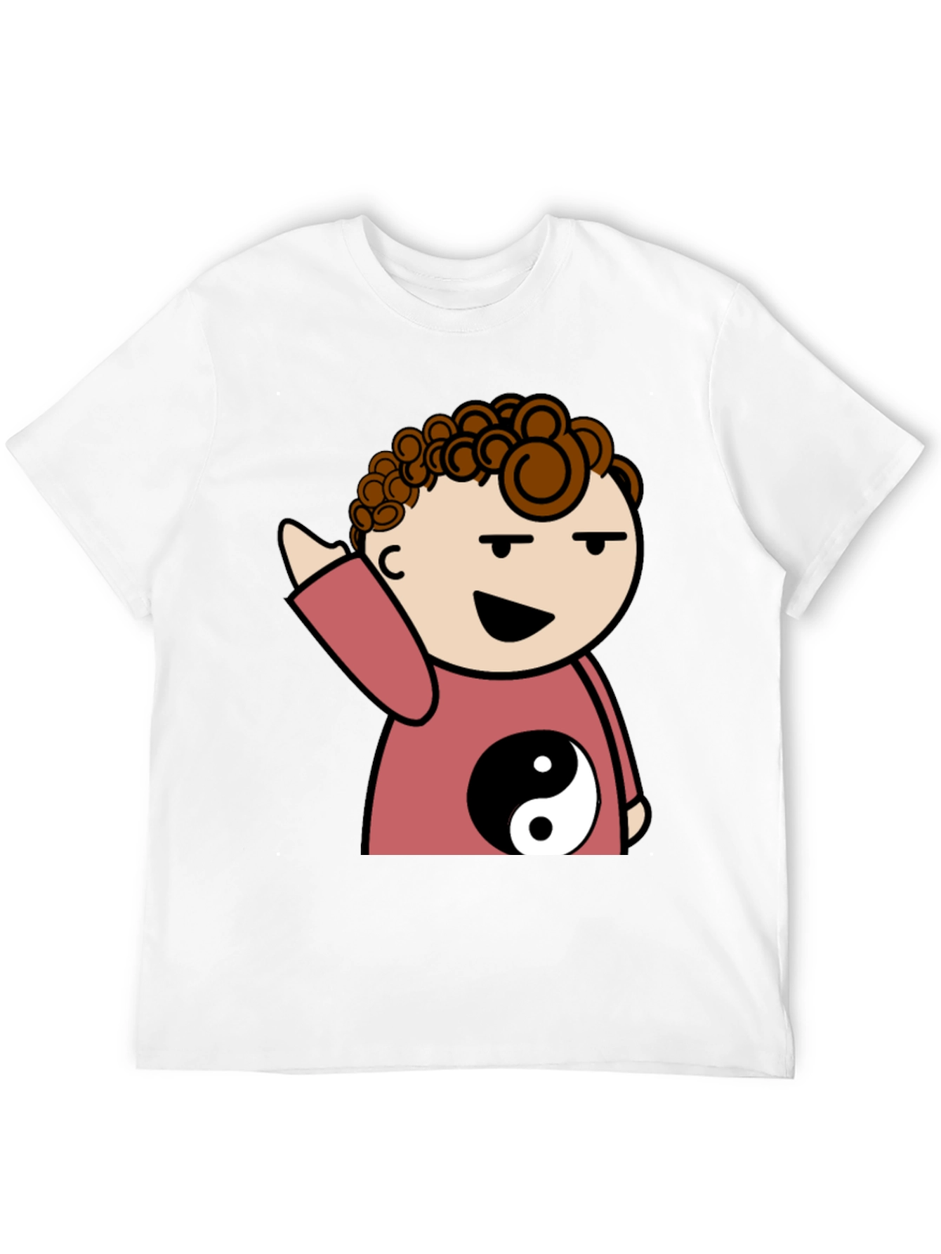 Yin Yang Cartoon Character Graphic T-Shirt