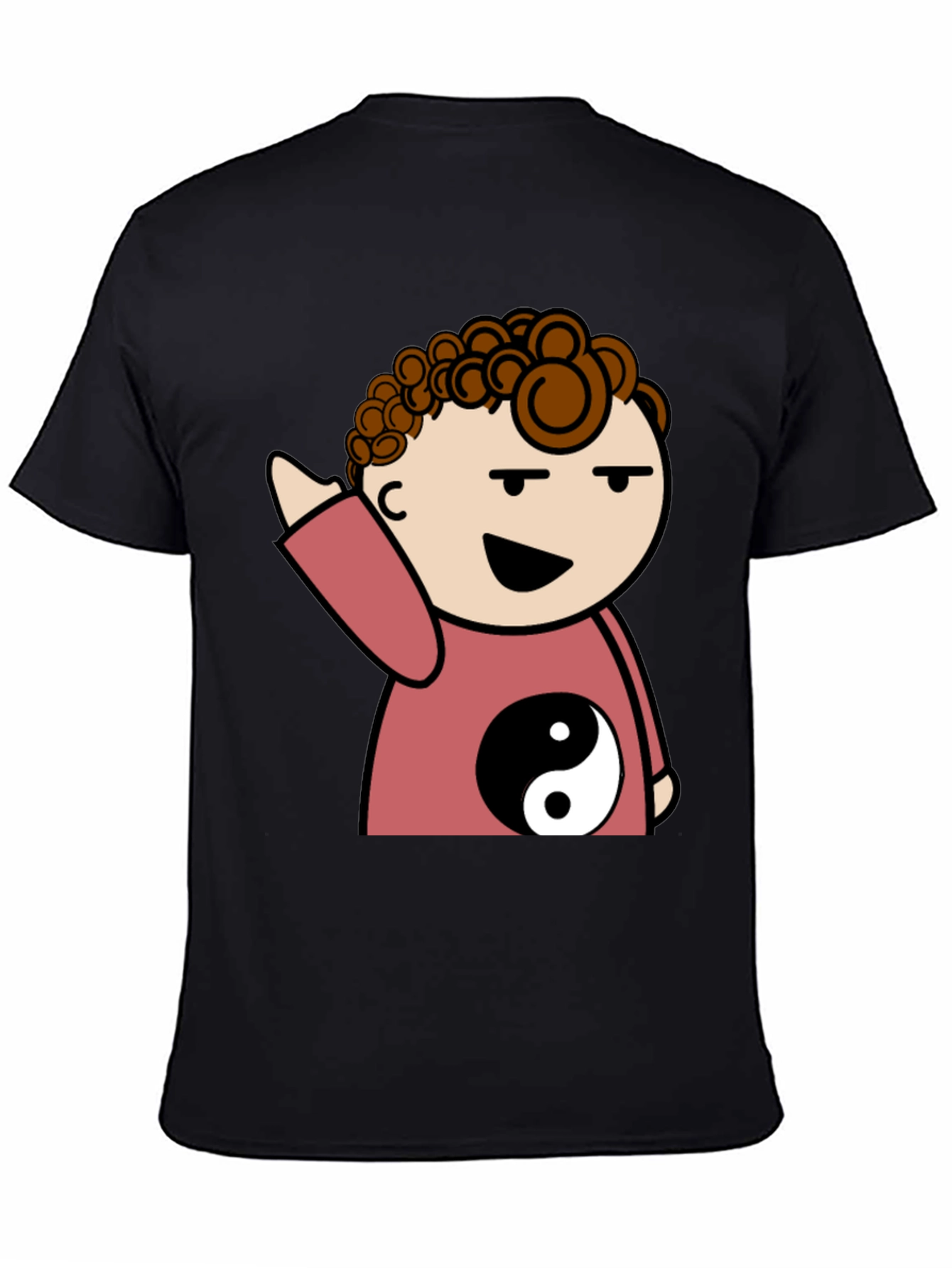 Yin Yang Cartoon Character Graphic T-Shirt