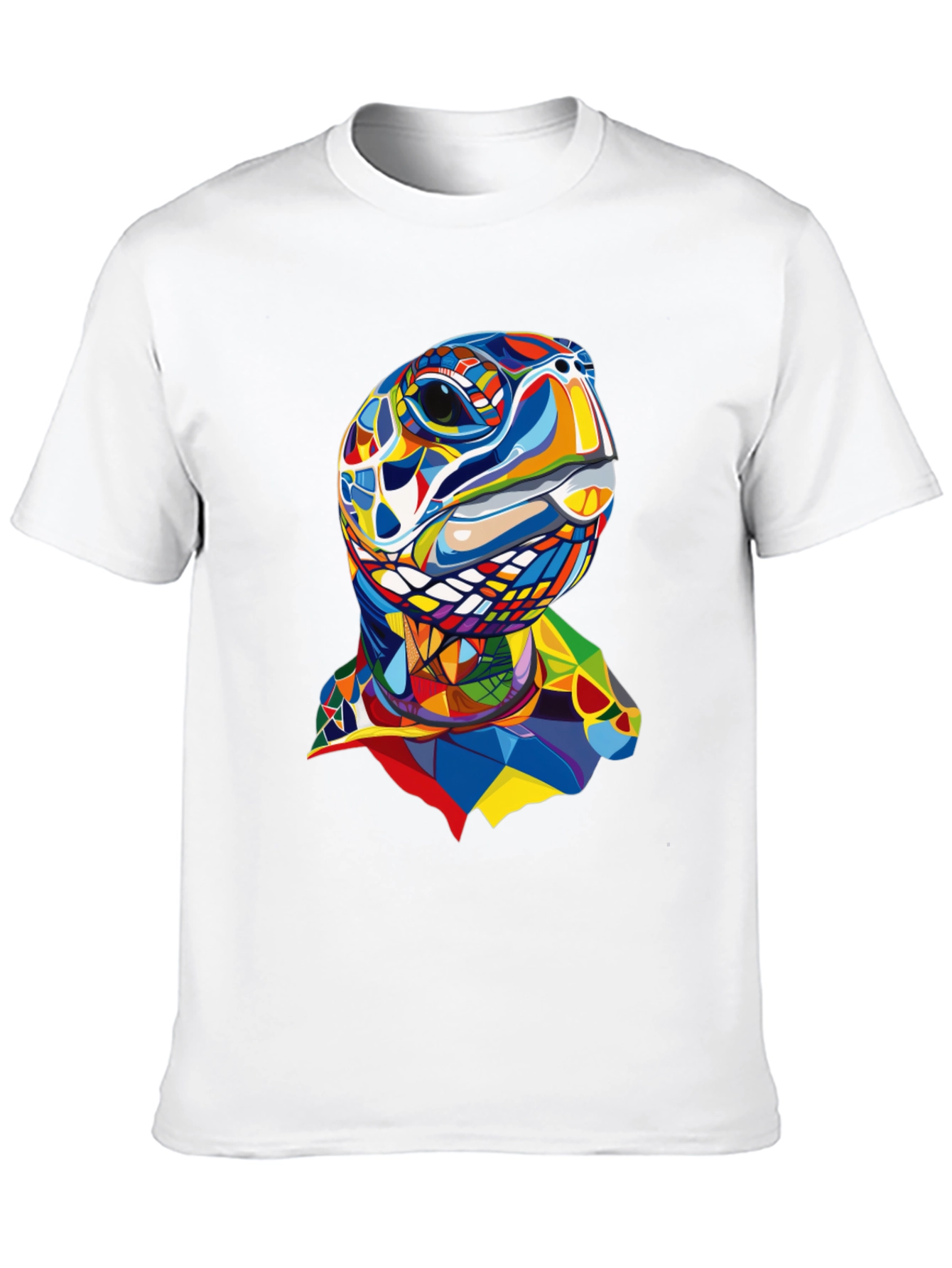 Abstract Turtle Graphic Tee - Stylish Mens Black T-Shirt