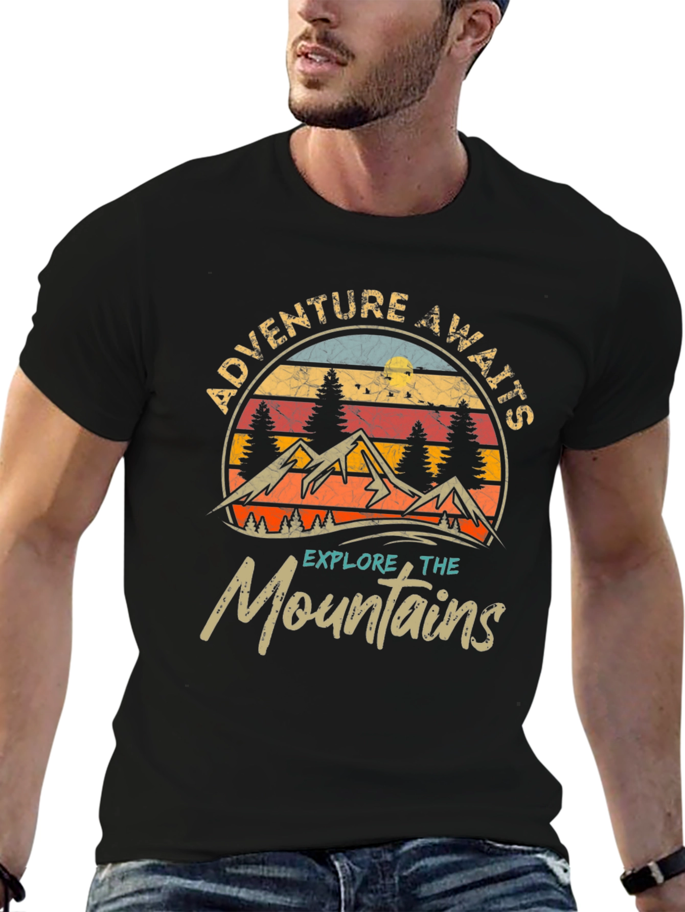 Adventure Awaits Graphic Tee - Explore the Mountains!