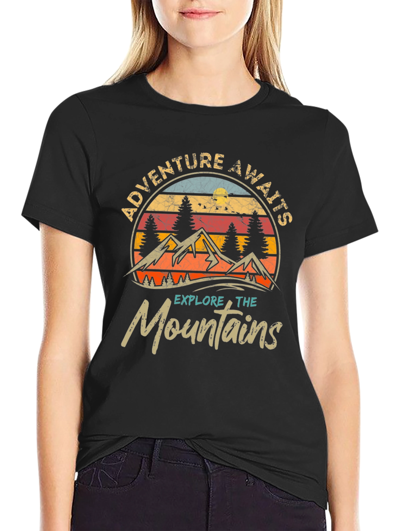Adventure Awaits Graphic Tee - Explore the Mountains!