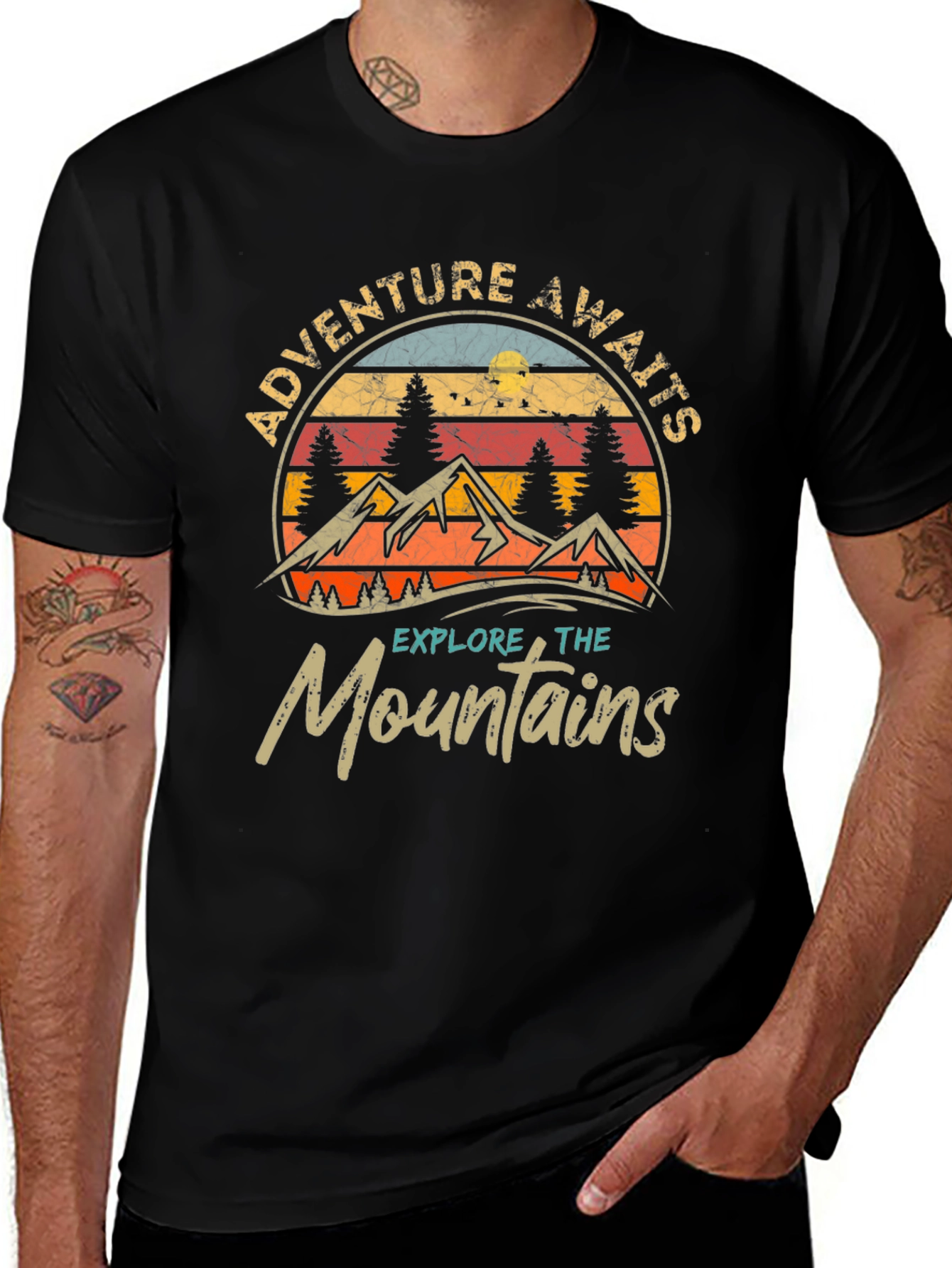 Adventure Awaits Graphic Tee - Explore the Mountains!