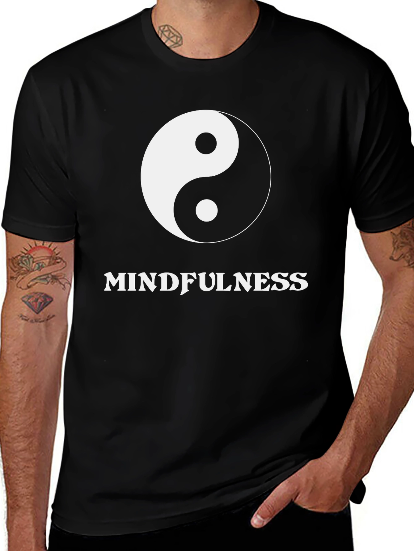 Yin Yang Mindfulness Black T-Shirt
