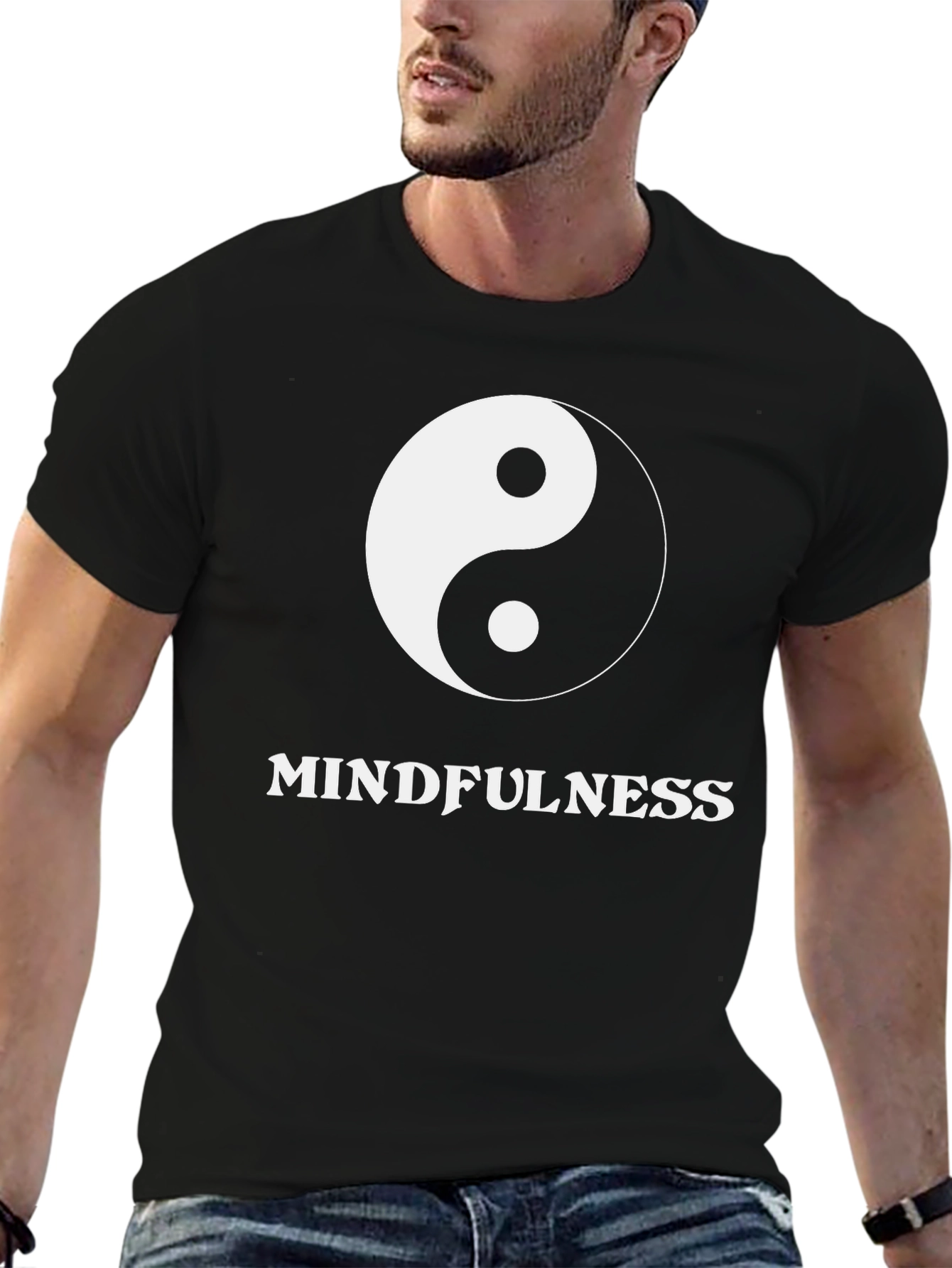 Yin Yang Mindfulness Black T-Shirt
