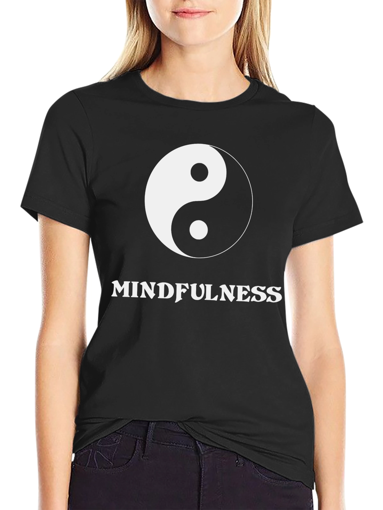 Yin Yang Mindfulness Black T-Shirt