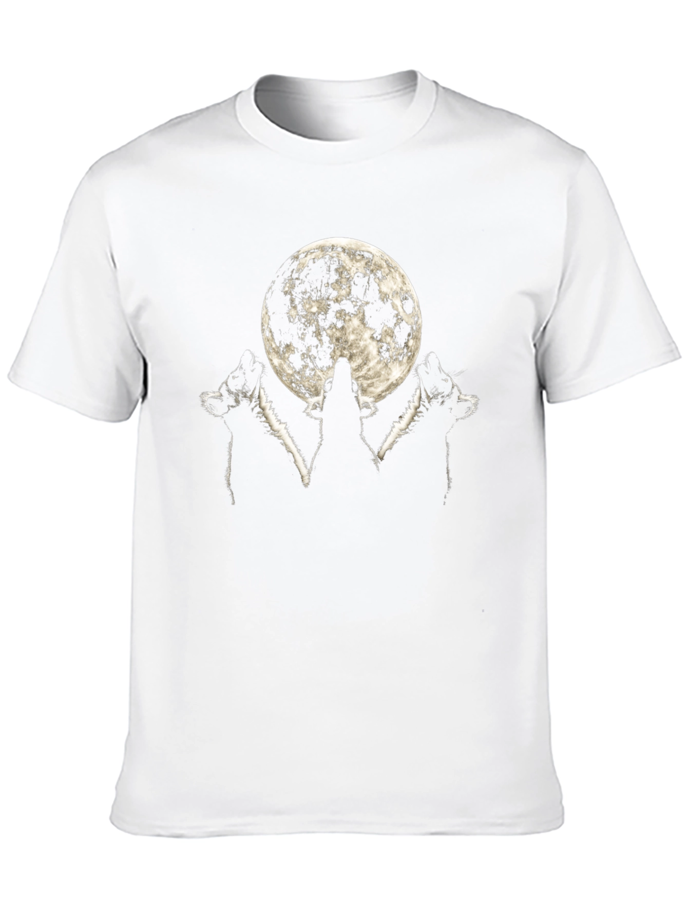 Wolf Moon Graphic Tee - Black Cotton T-Shirt