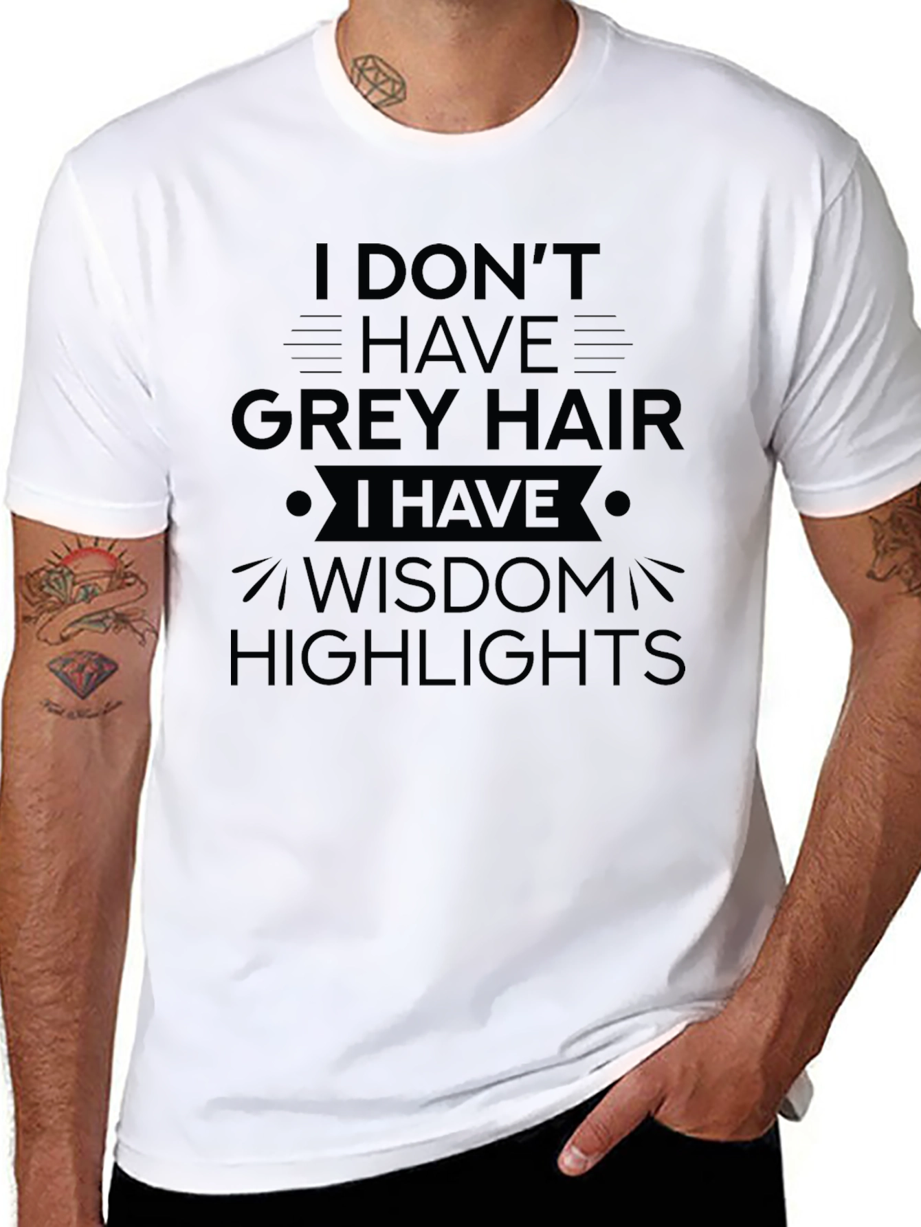 Wisdom Highlights T-Shirt - Funny Grey Hair Tee