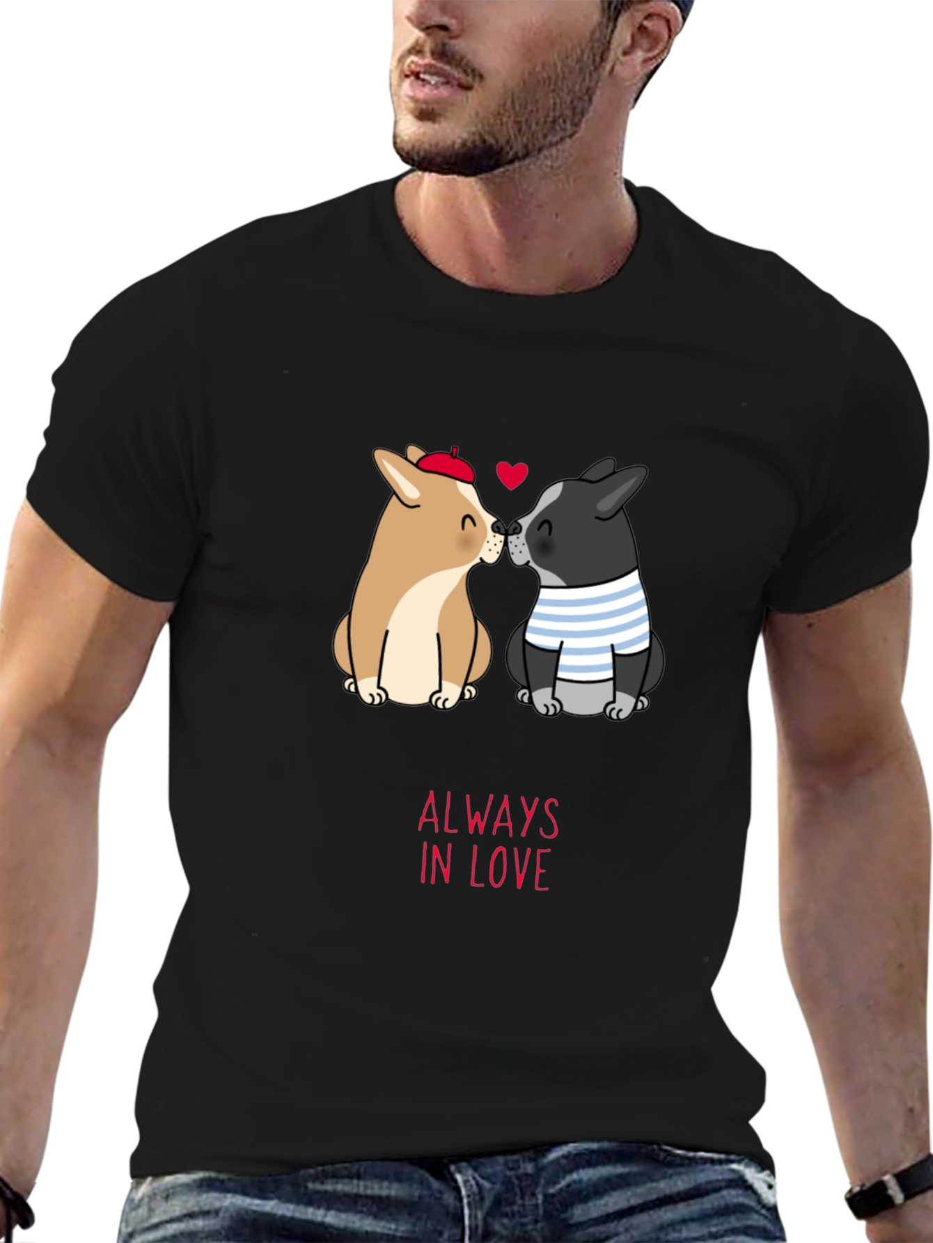 Always In Love Pet Cartoon Graphic Tee