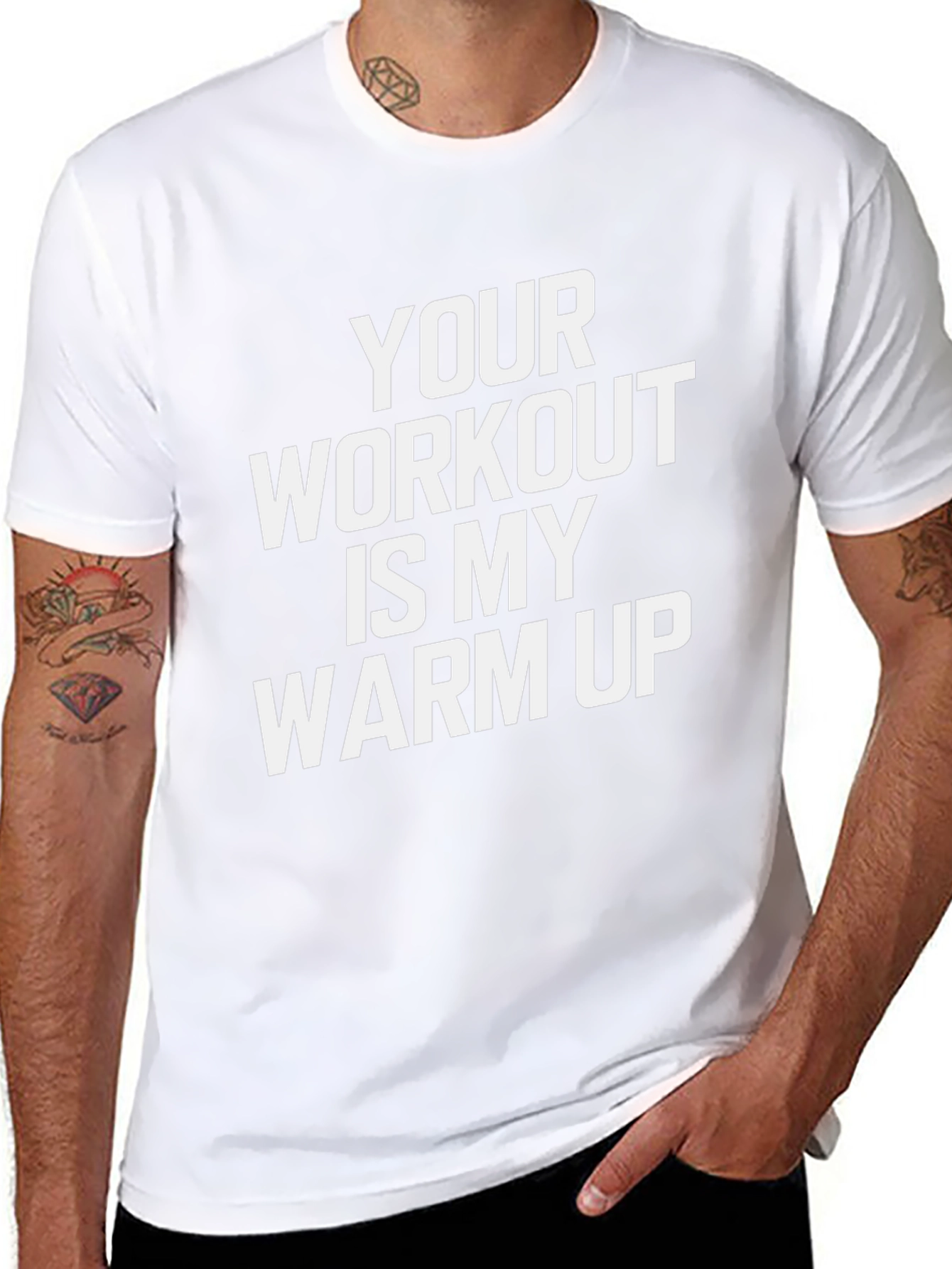 Workout Humor T-Shirt: Warm Up Statement Tee