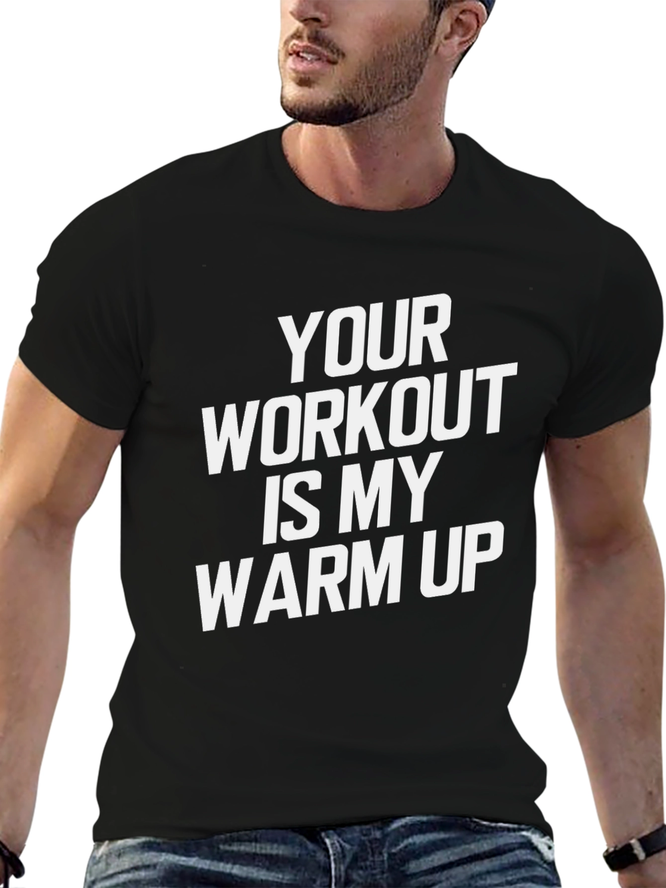 Workout Humor T-Shirt: Warm Up Statement Tee