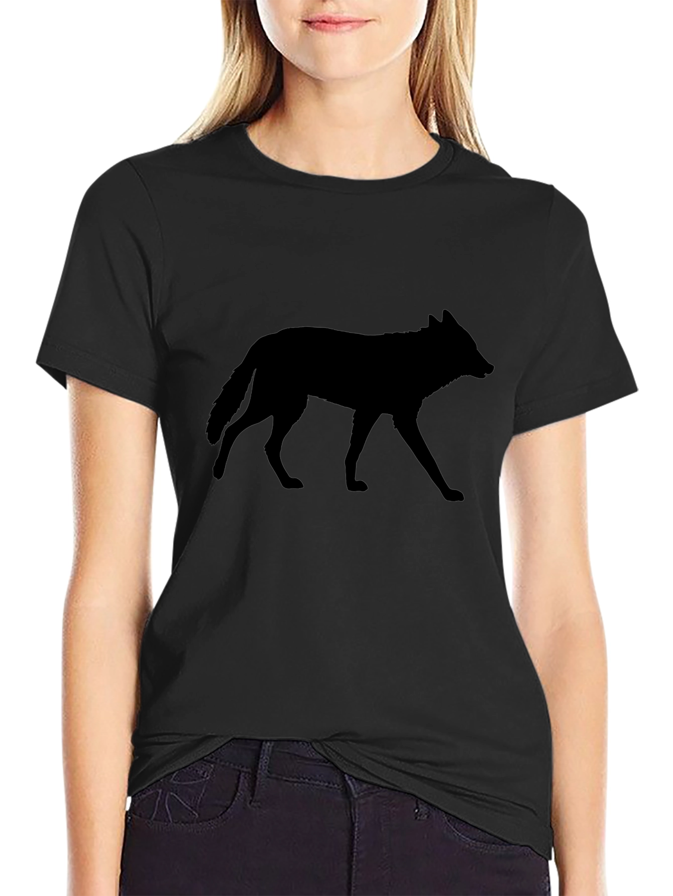 Wolf Silhouette Black T-Shirt
