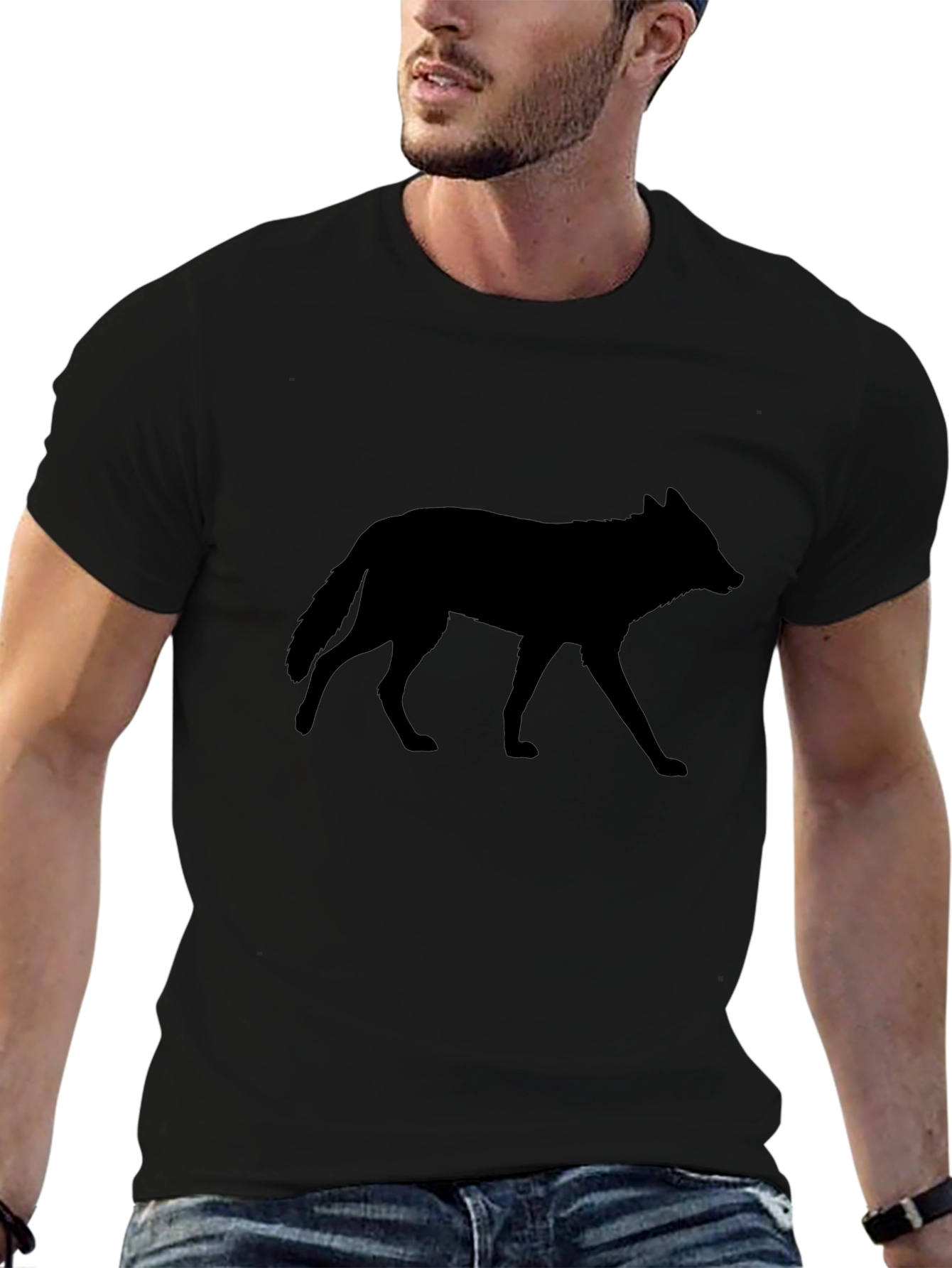 Wolf Silhouette Black T-Shirt
