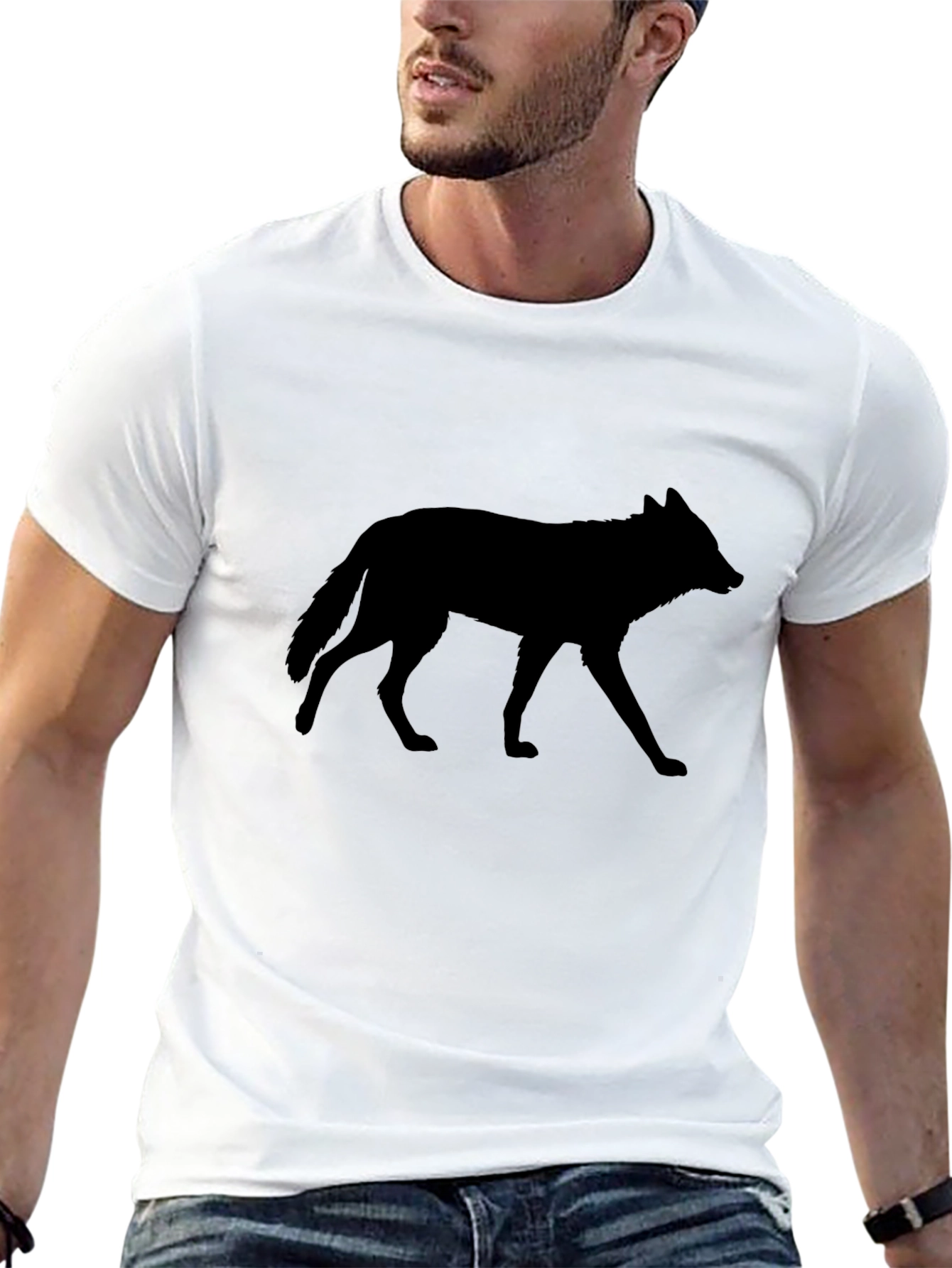 Wolf Silhouette Black T-Shirt