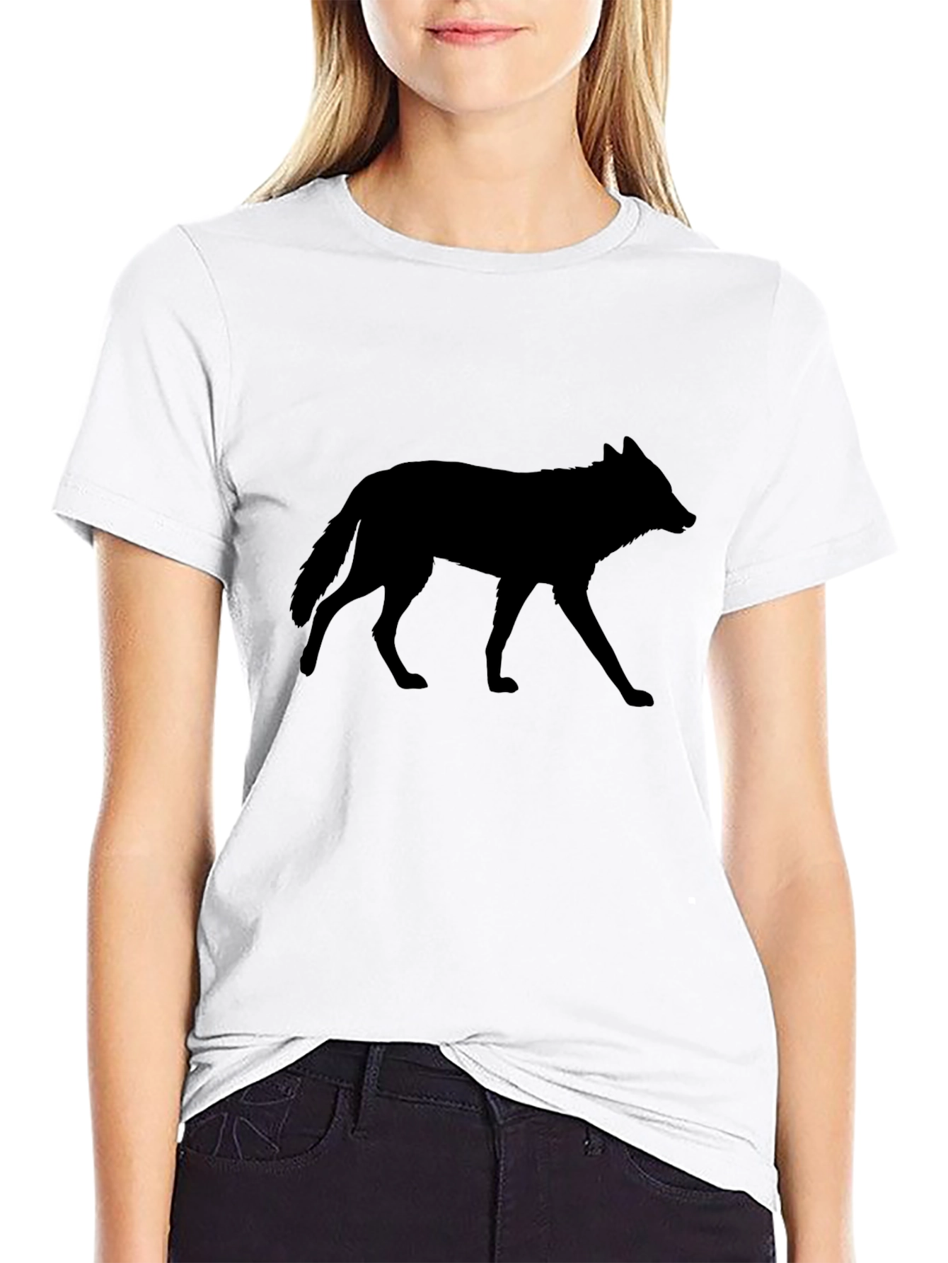 Wolf Silhouette Black T-Shirt