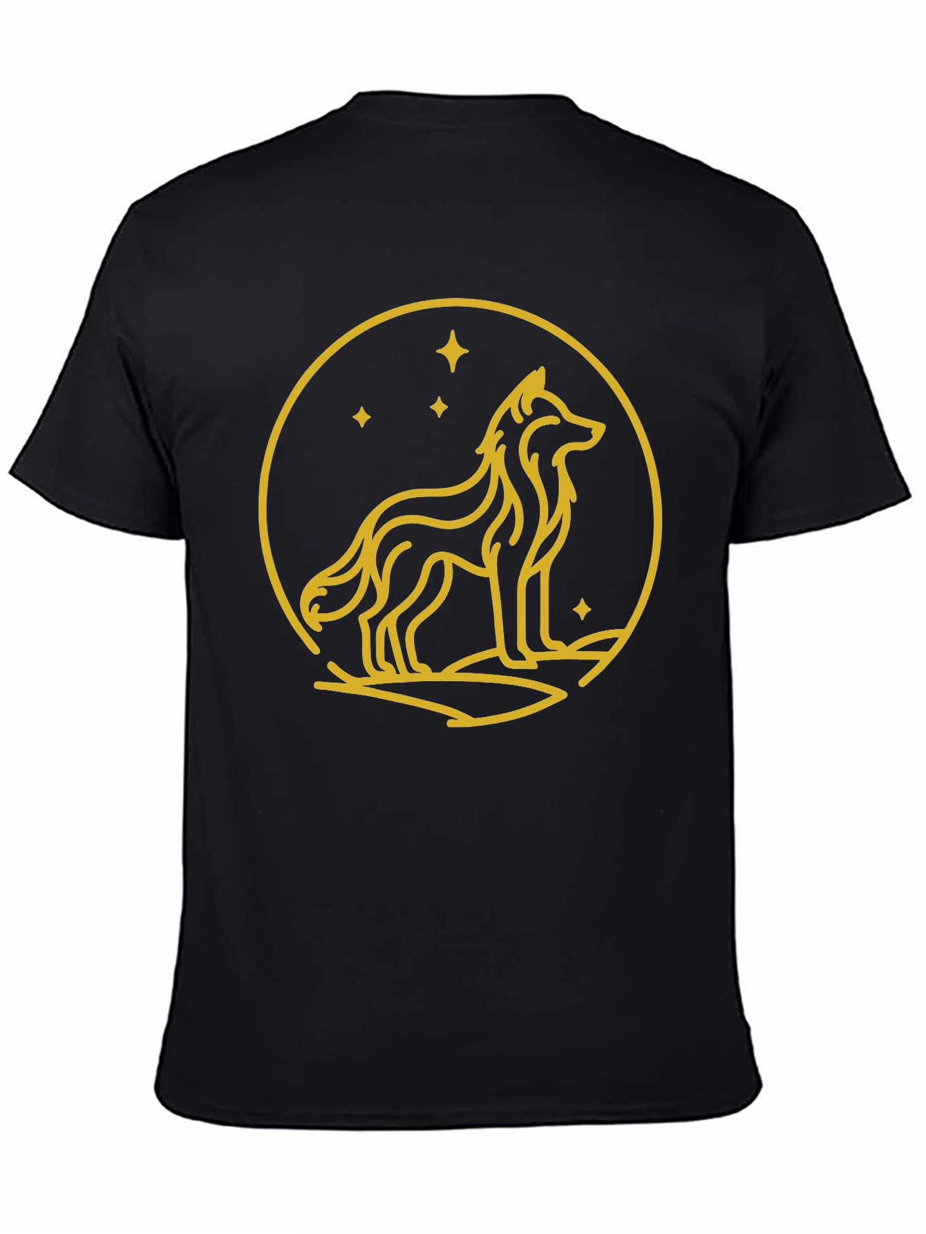 Wolf Circle Graphic Tee - Black