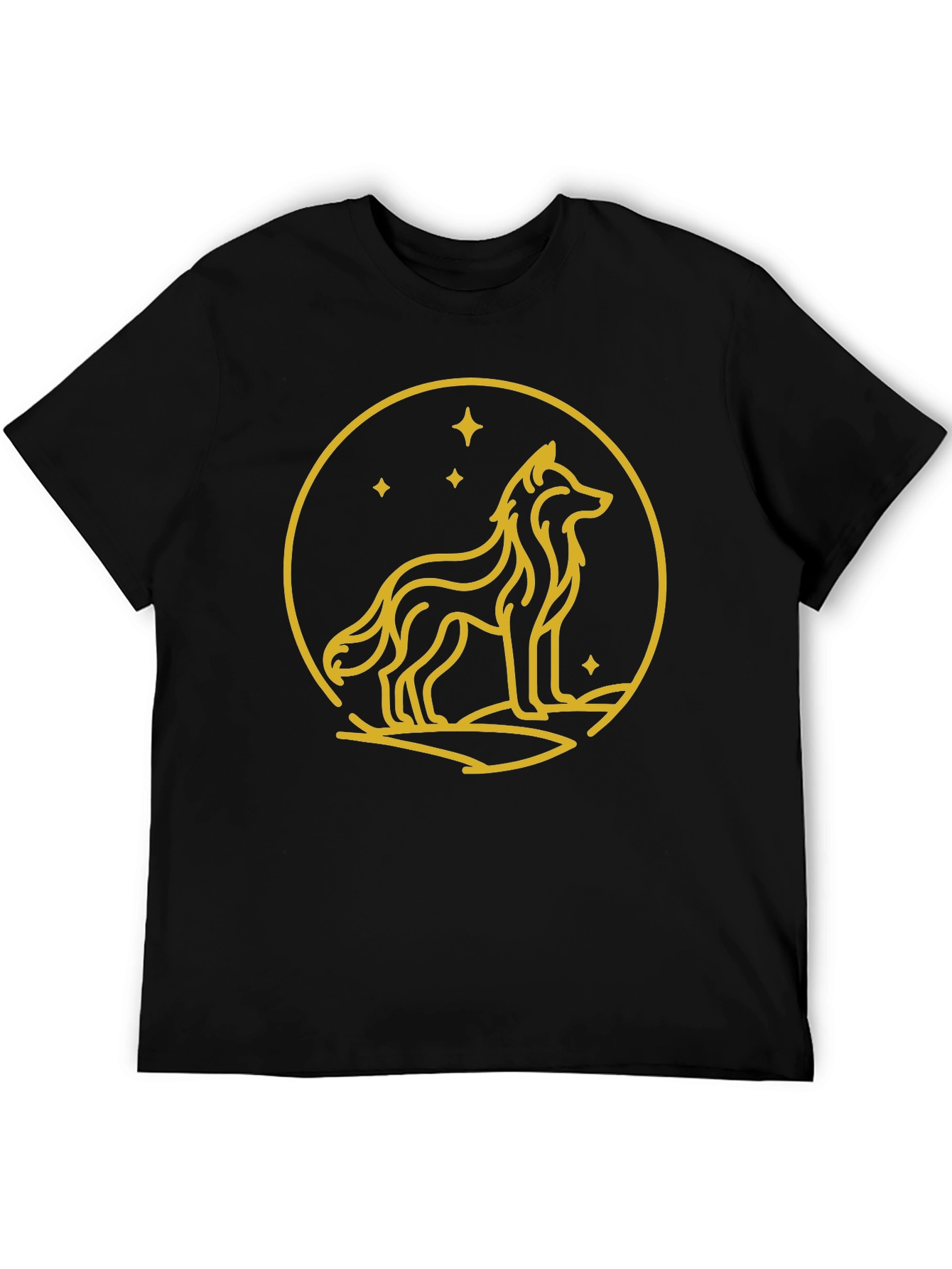 Wolf Circle Graphic Tee - Black