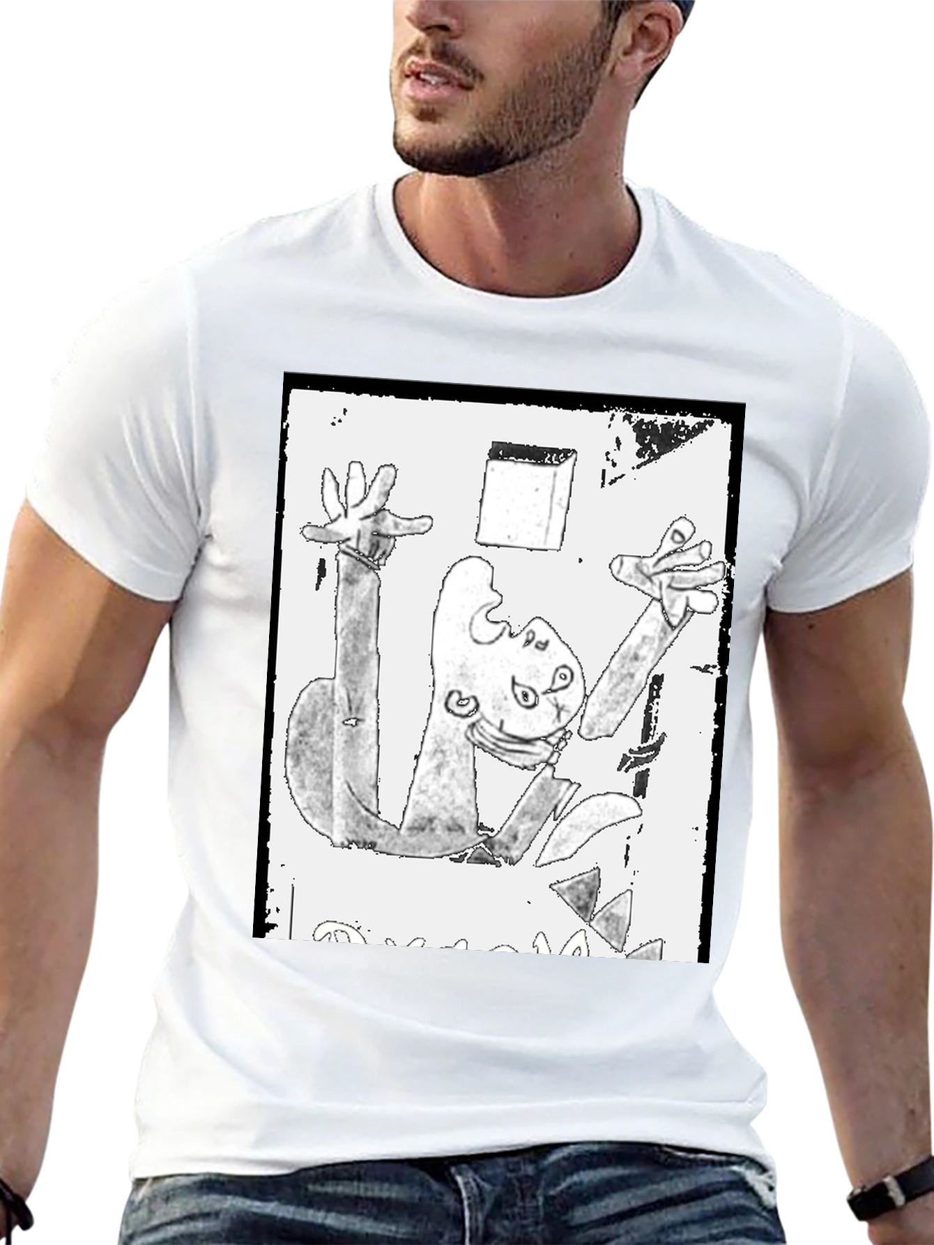 Abstract Art Graphic Print Black T-Shirt