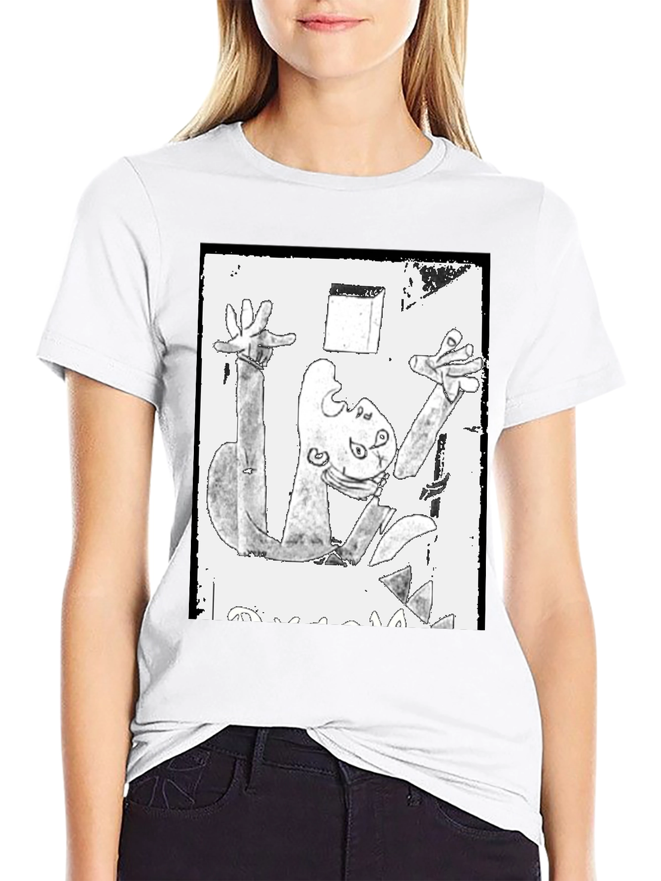 Abstract Art Graphic Print Black T-Shirt