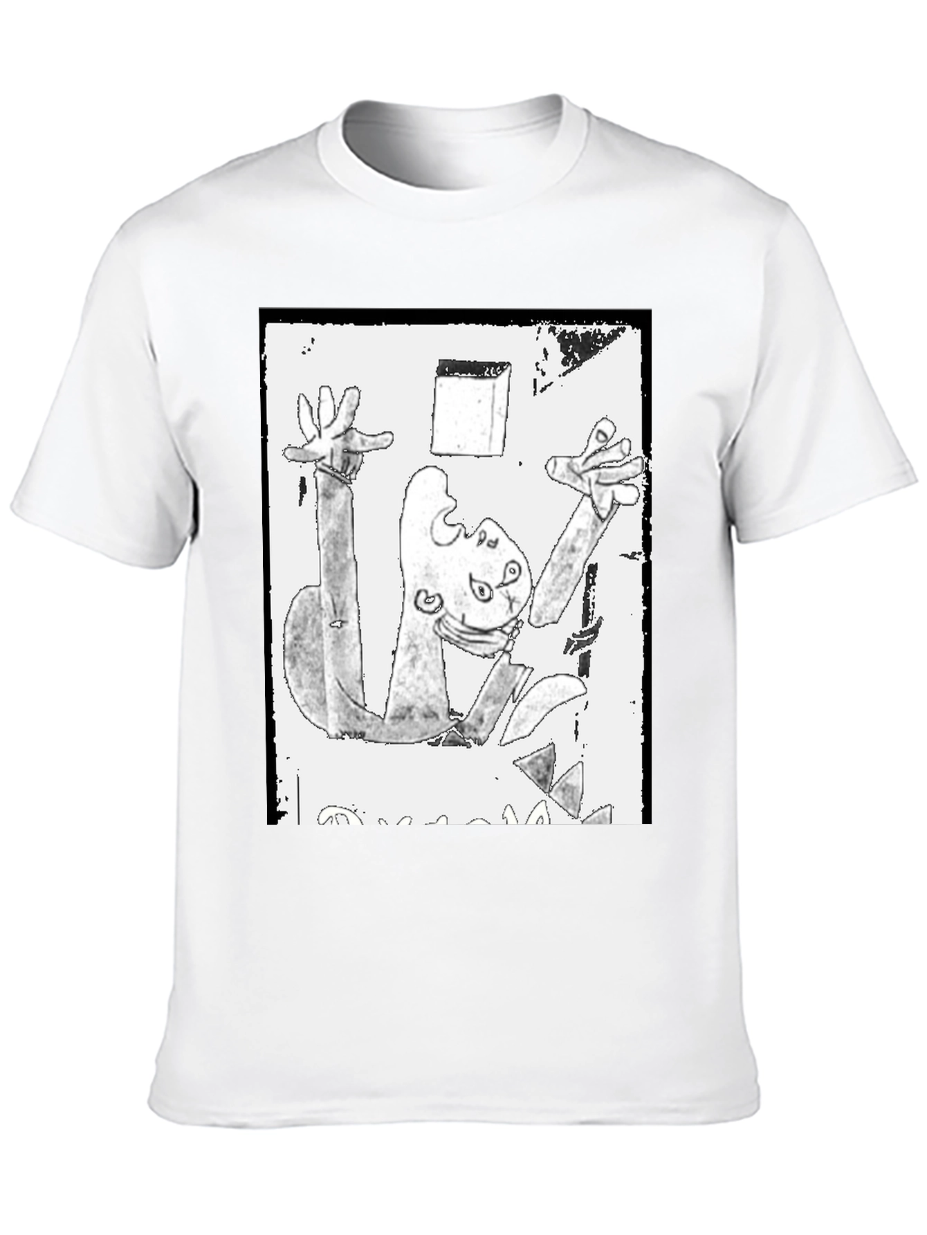 Abstract Art Graphic Print Black T-Shirt