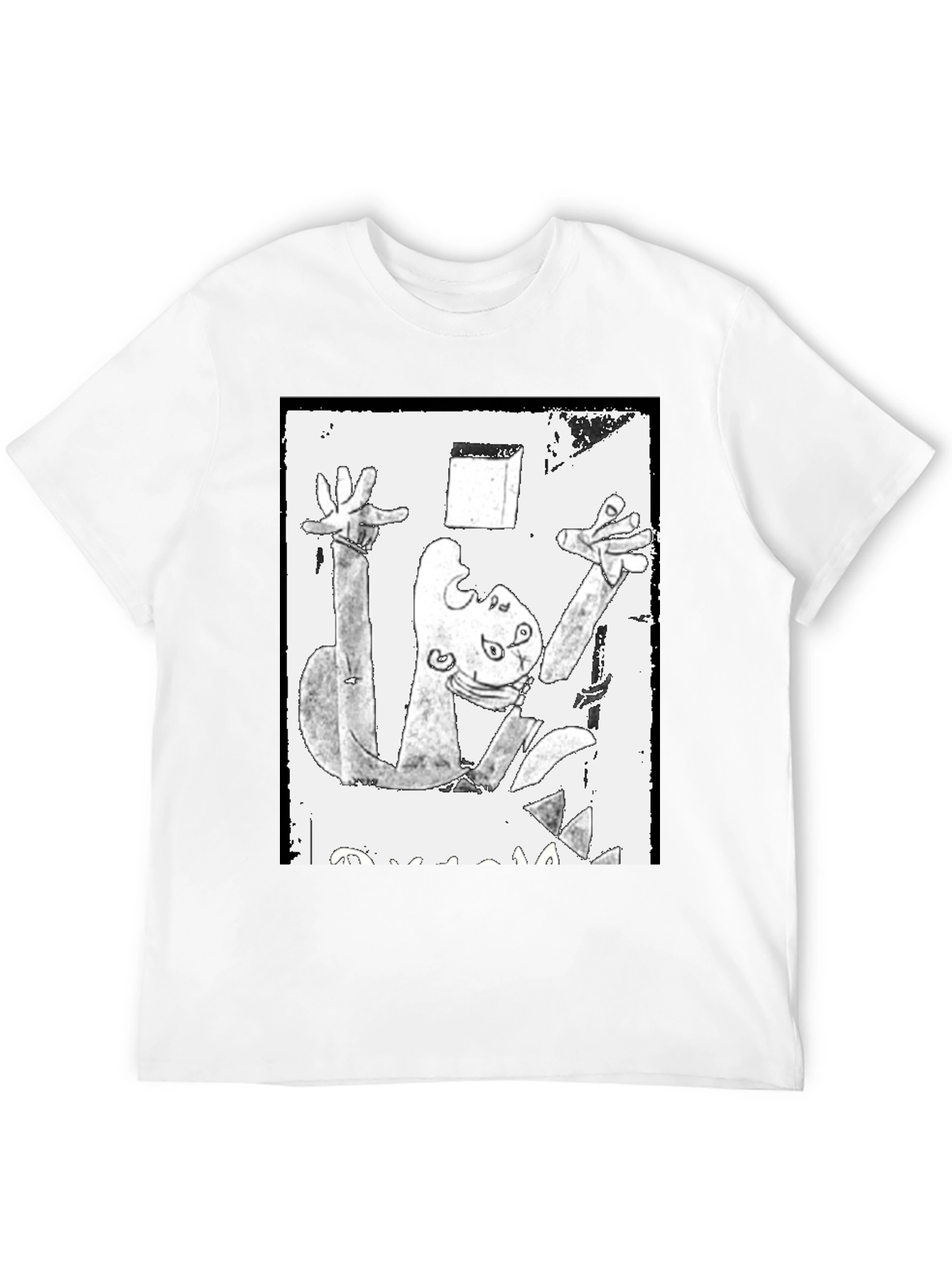 Abstract Art Graphic Print Black T-Shirt