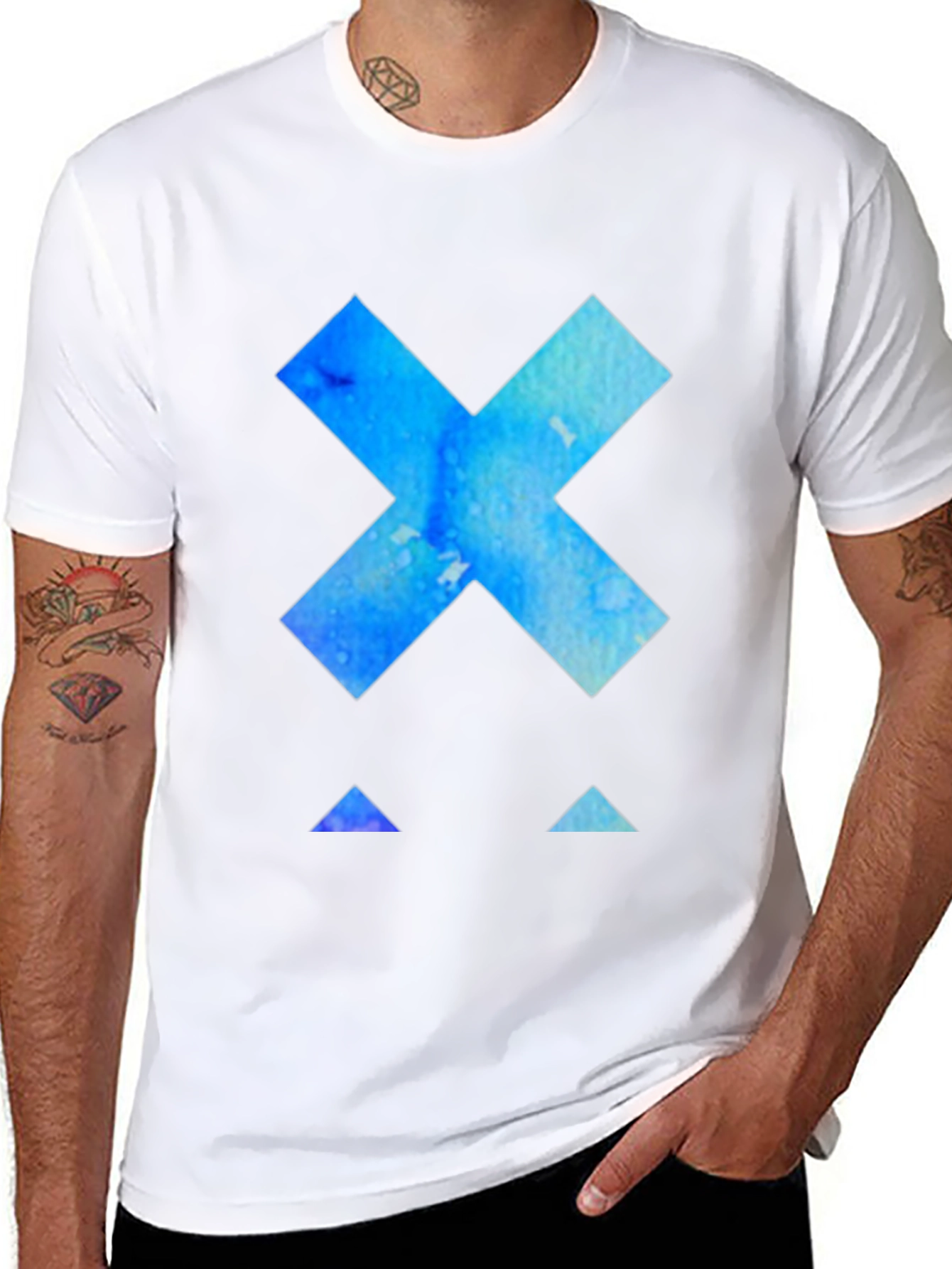 Abstract X Graphic Black T-Shirt