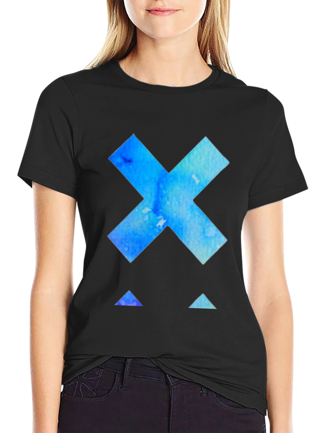 Abstract X Graphic Black T-Shirt