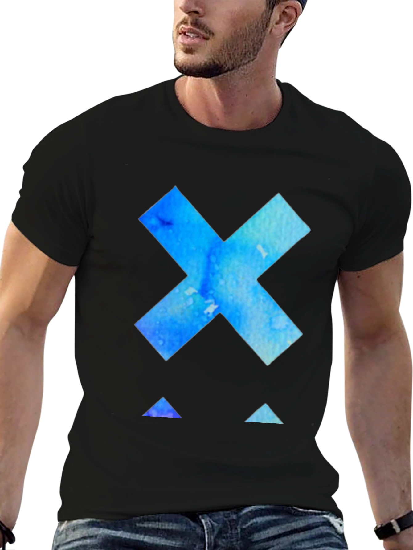 Abstract X Graphic Black T-Shirt